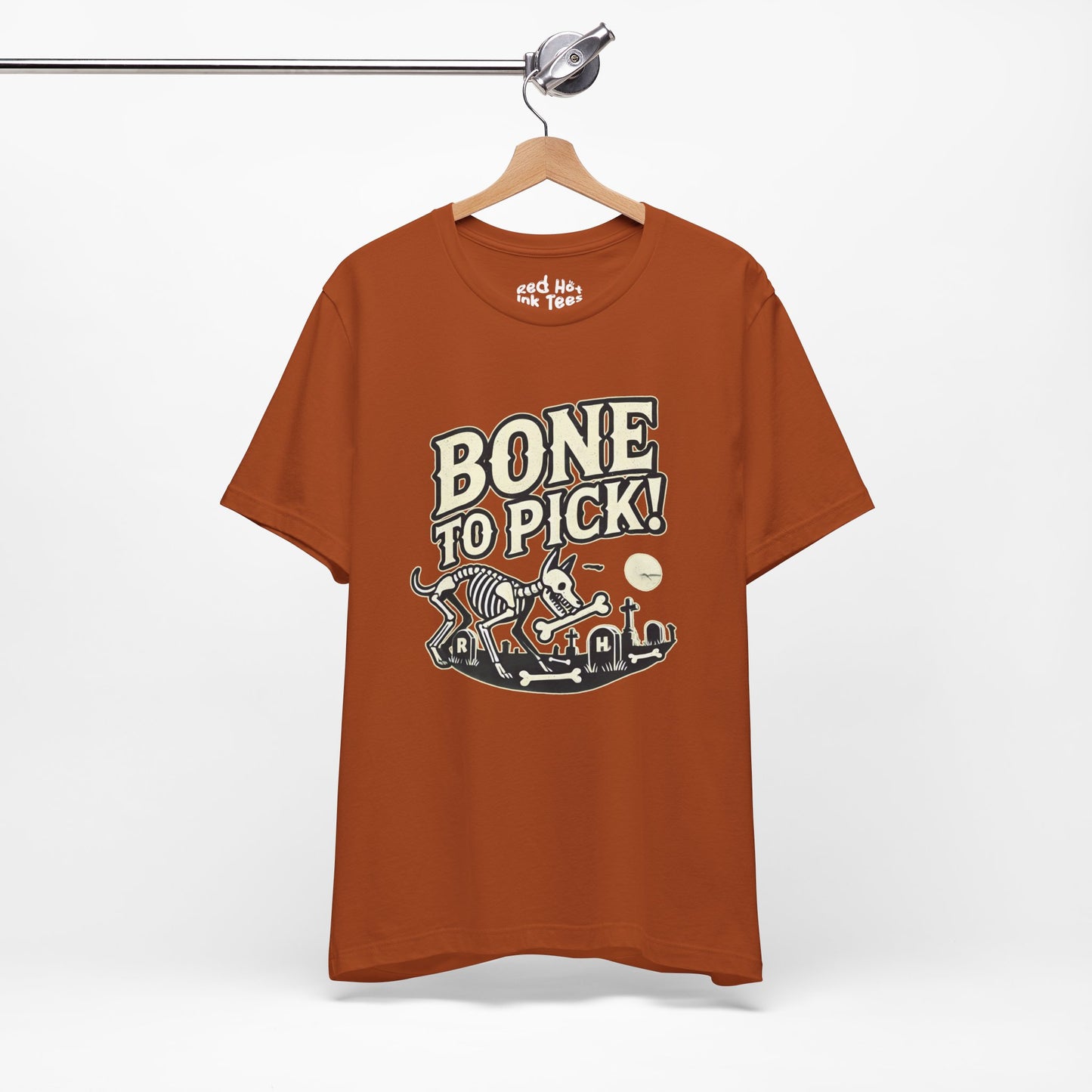 💀🐾 "Bone to Pick" Spooky Skeleton Dog Halloween T-Shirt 🎃🐶