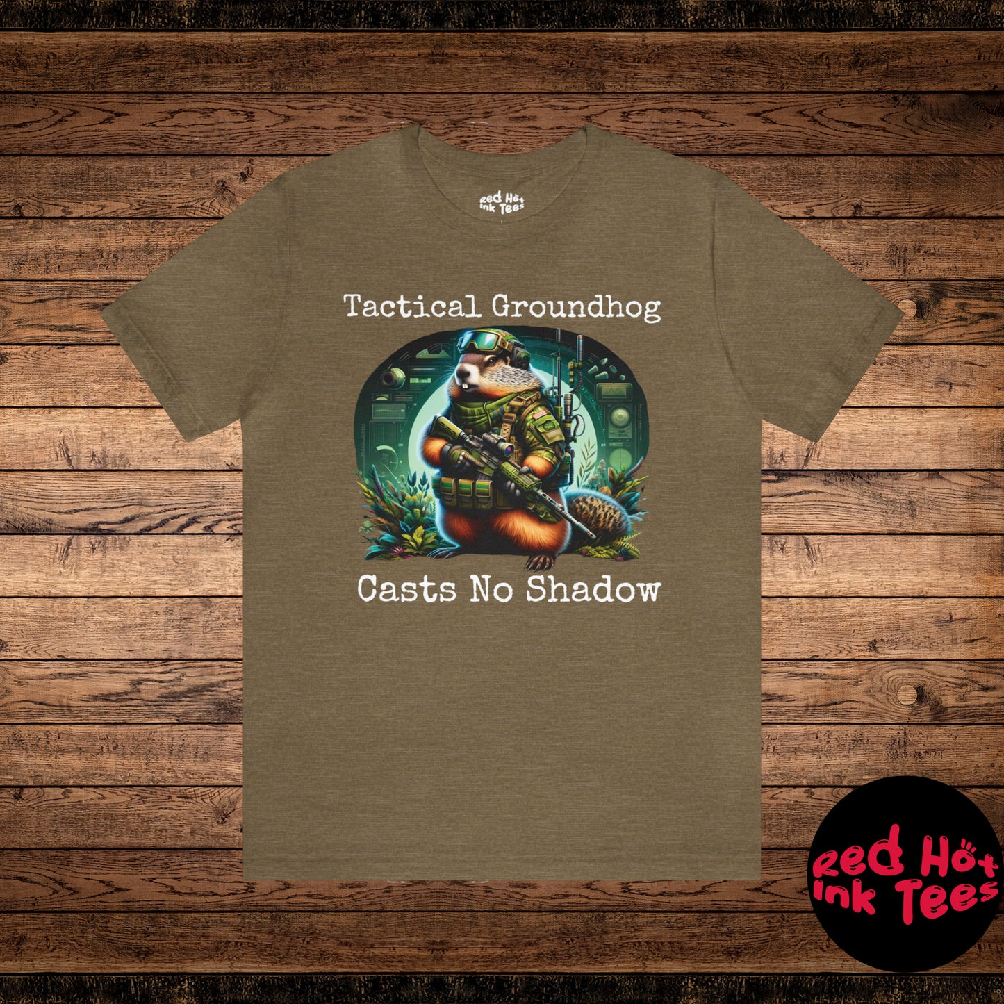 🌿🕶️ Tactical Groundhog Casts No Shadow Tee 🕶️🌿