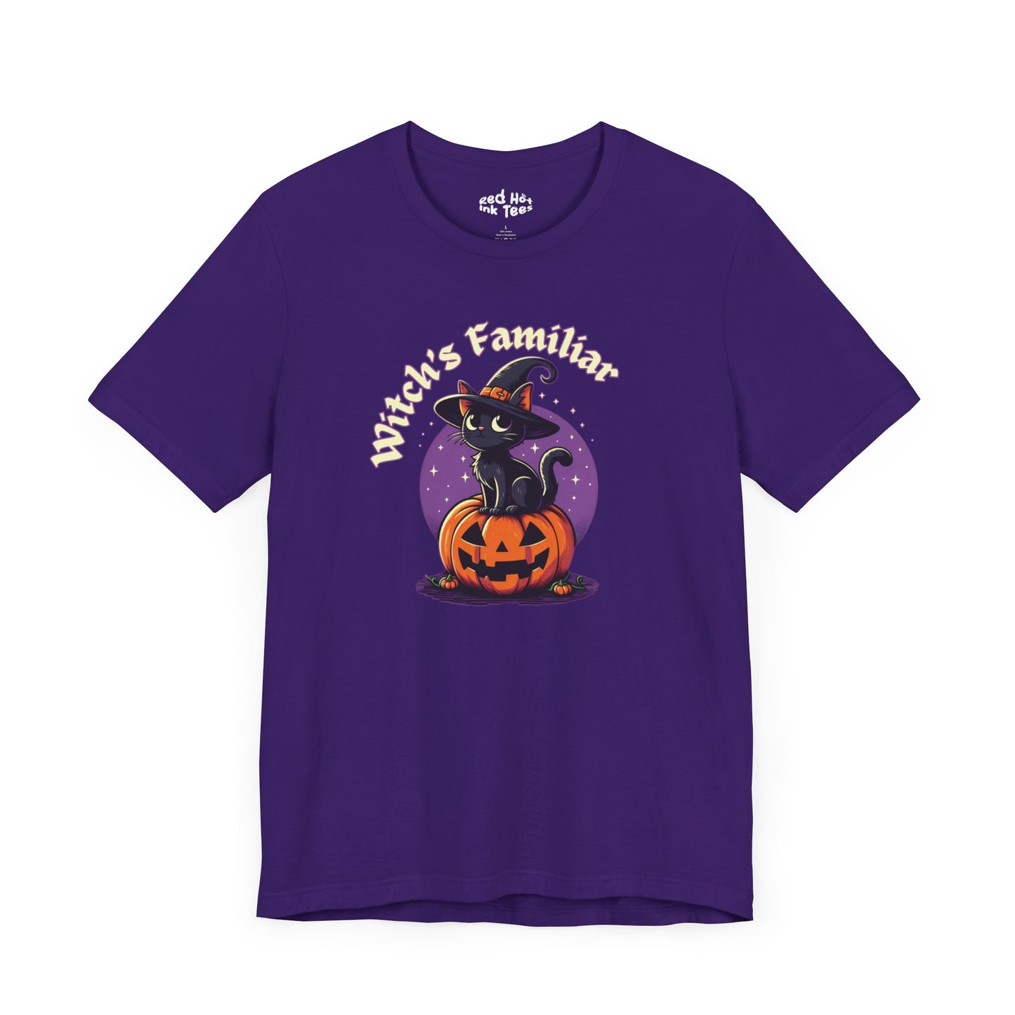 🐾🎃 "Witch's Familiar" Cute Black Cat and Pumpkin Halloween T-Shirt 🧙‍♀️🐱