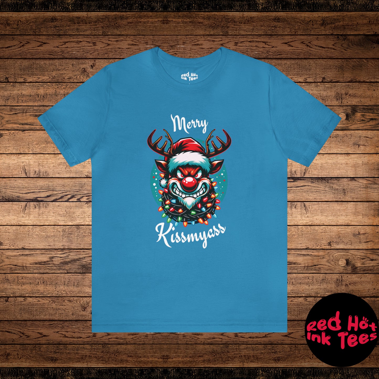 Merry Kissmyass Reindeer Tee