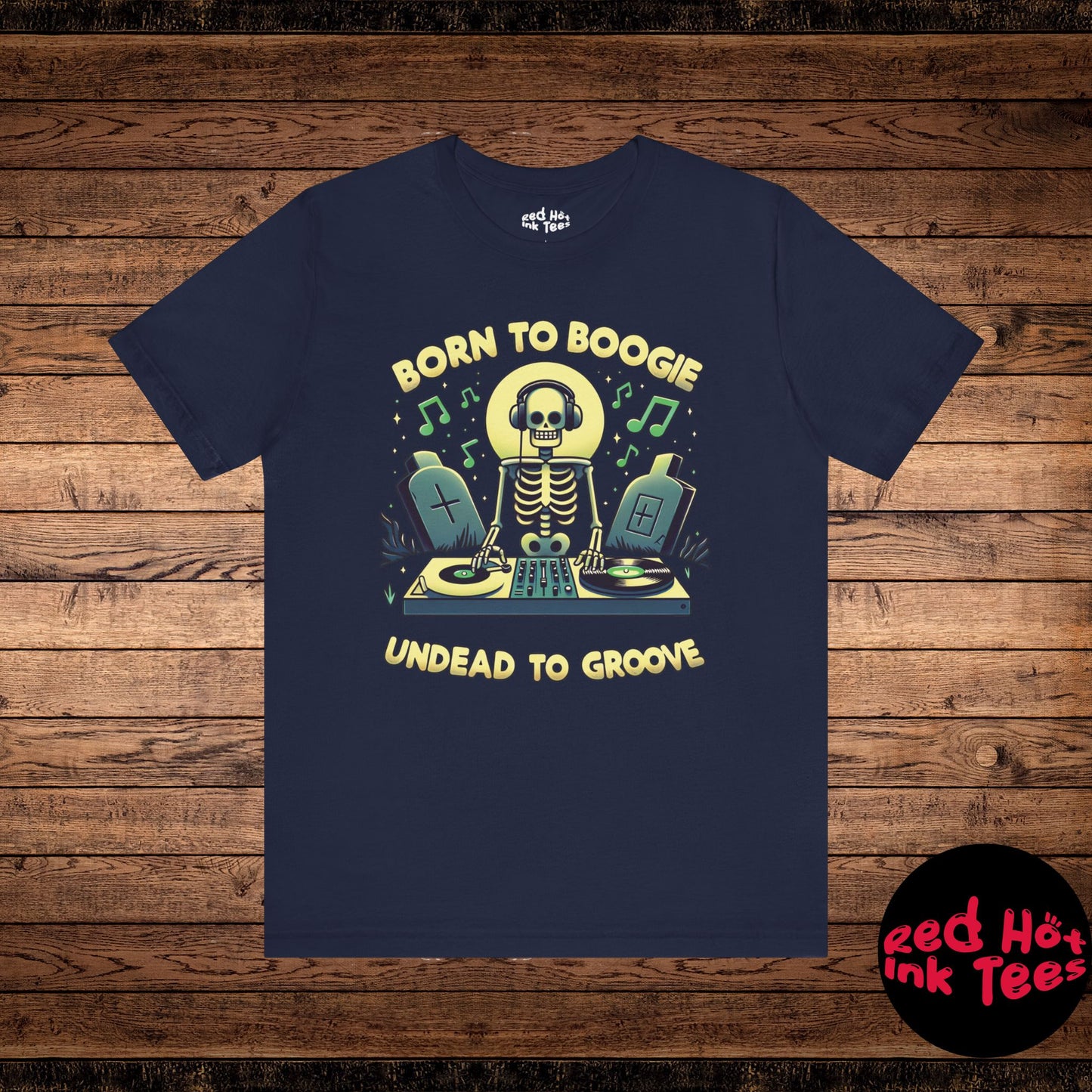 💀 "Born to Boogie, Undead to Groove" Skeleton DJ T-Shirt 🎶