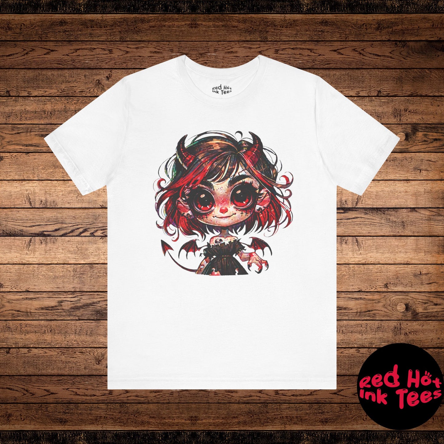 😈 Cute Demon Girl Dark Fantasy Halloween T-Shirt 🎃