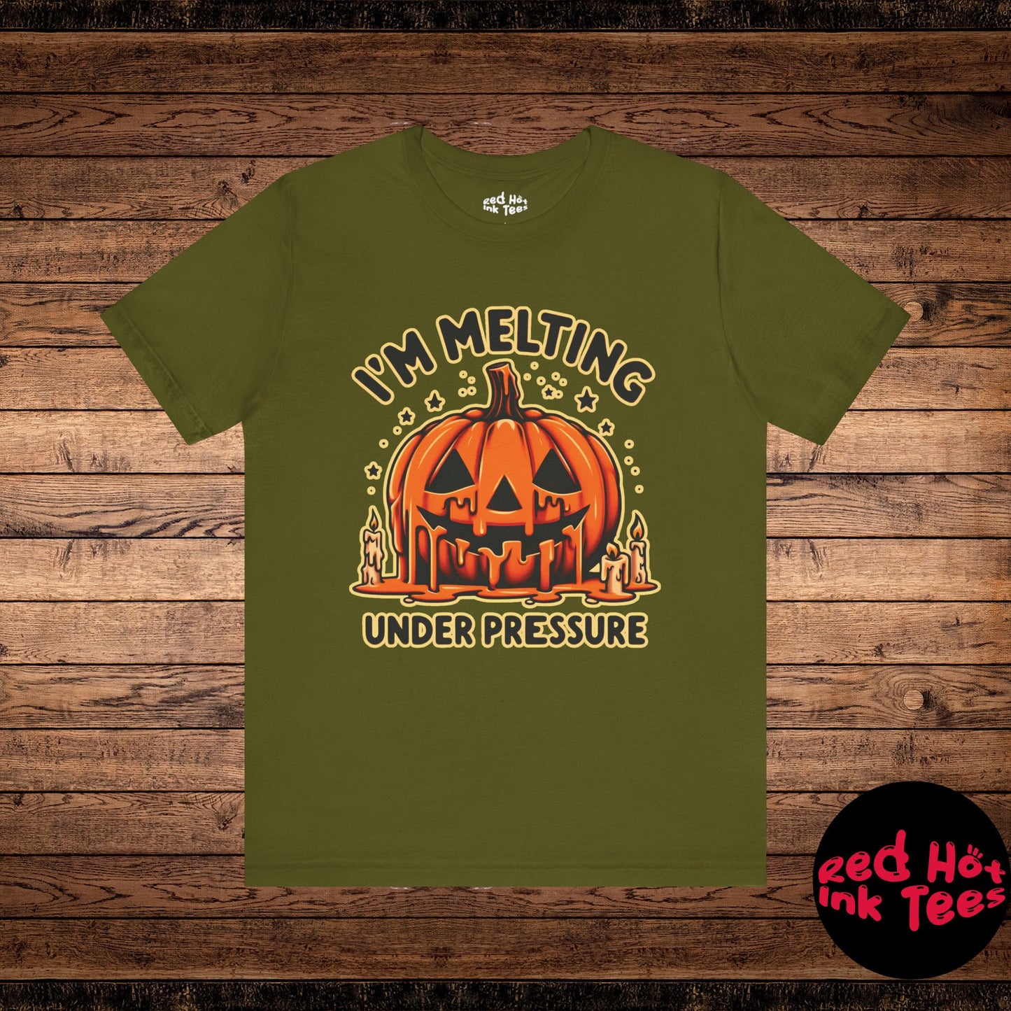 🎃🕯️ "I'm Melting Under Pressure" Funny Halloween Pumpkin T-Shirt 🕯️🎃