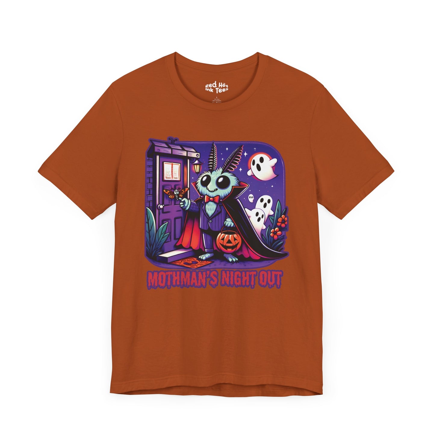 🦋🎃 "Mothman's Night Out" Cute Halloween T-Shirt 👻🦇