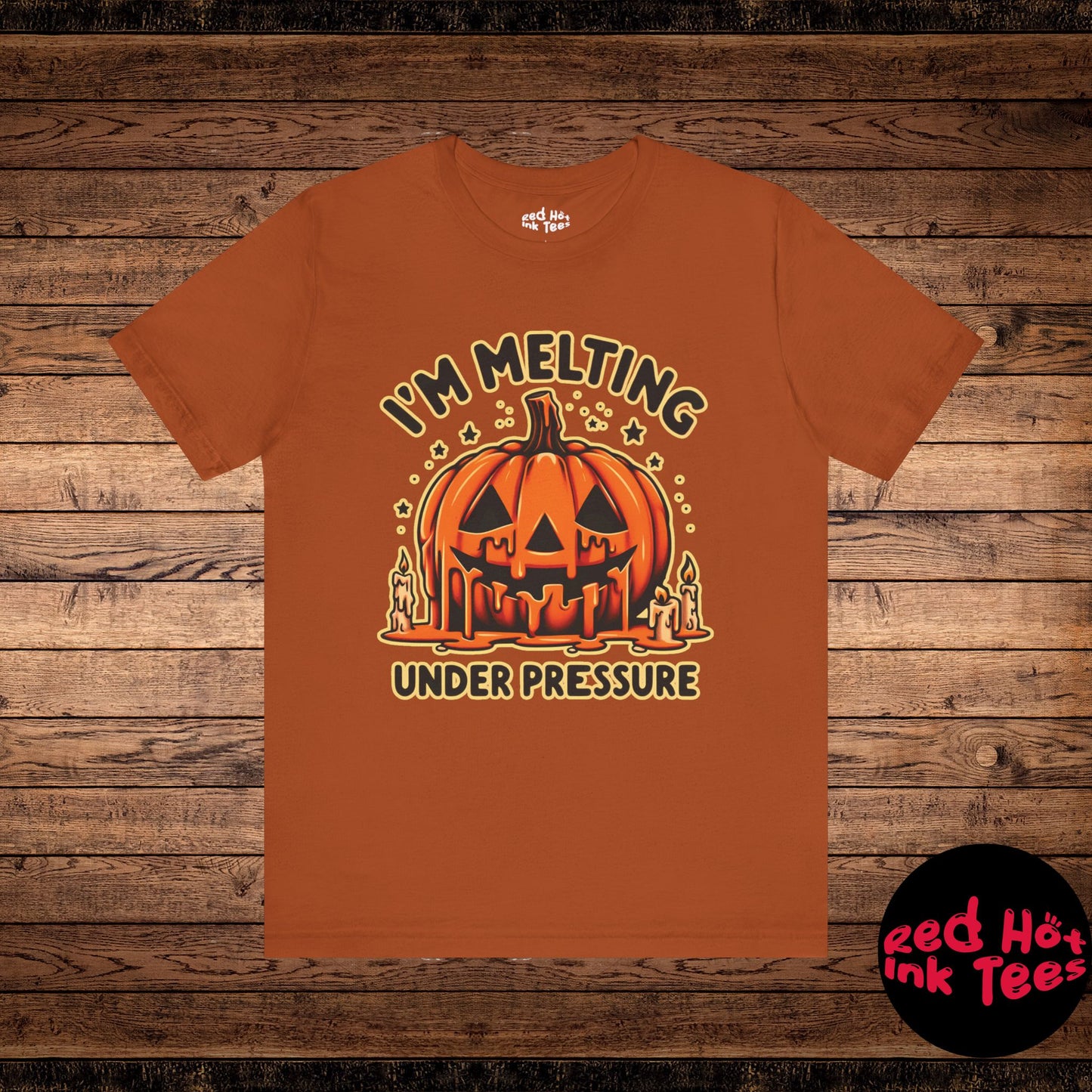 🎃🕯️ "I'm Melting Under Pressure" Funny Halloween Pumpkin T-Shirt 🕯️🎃