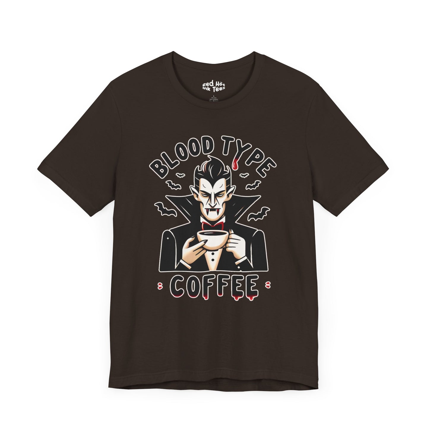 🧛‍♂️☕ "Blood Type: Coffee" Funny Vampire T-Shirt for Coffee Lovers 🩸