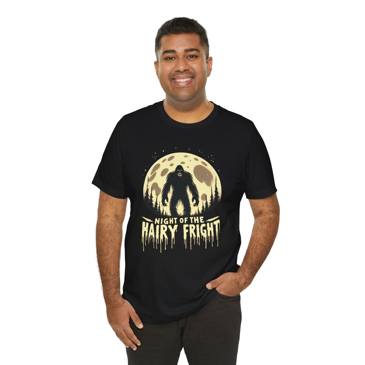 🦶🌕 "Night of the Hairy Fright" Bigfoot Halloween T-Shirt 🎃👻