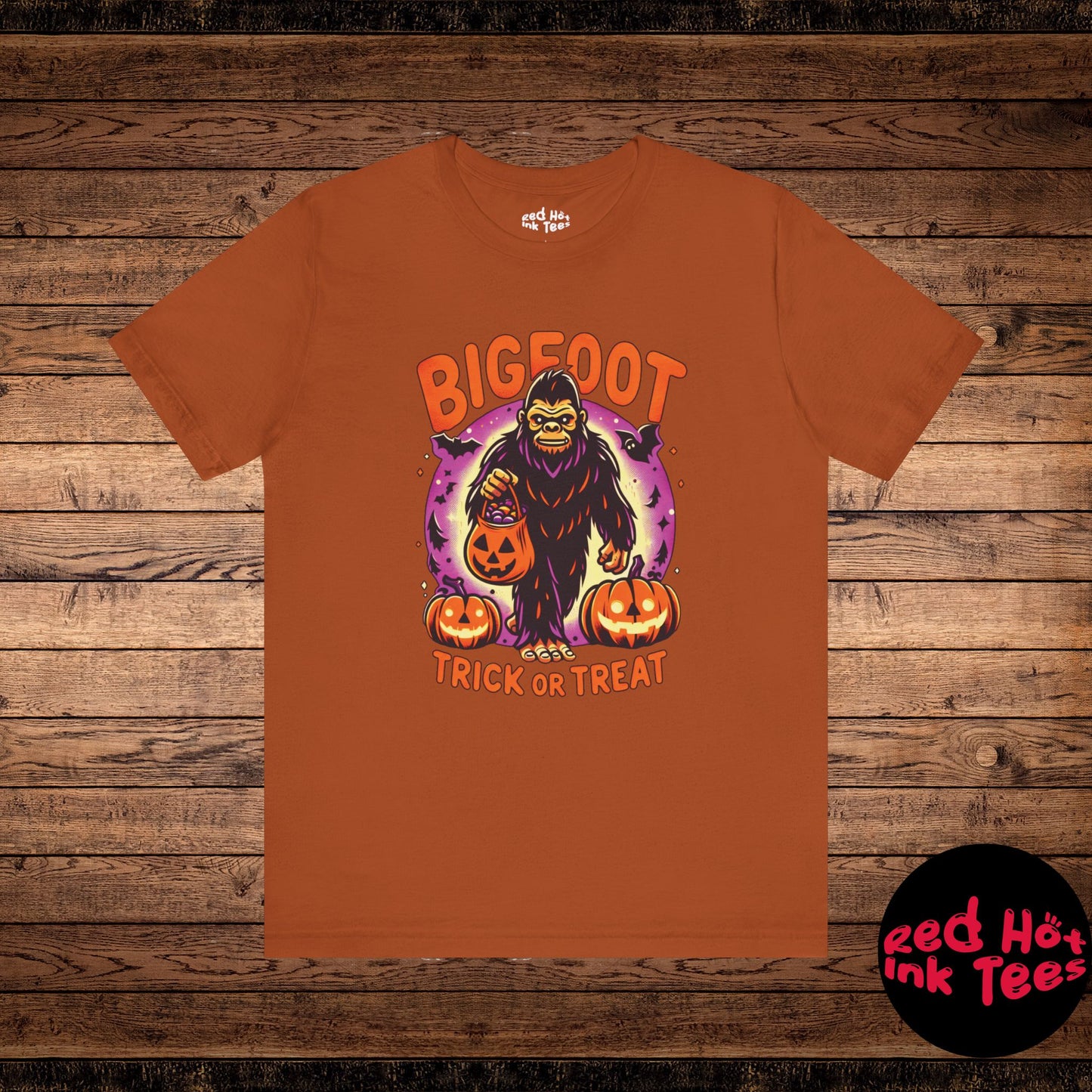 🦶🎃 "Bigfoot Trick or Treat" Fun Halloween T-Shirt 🍬🌙