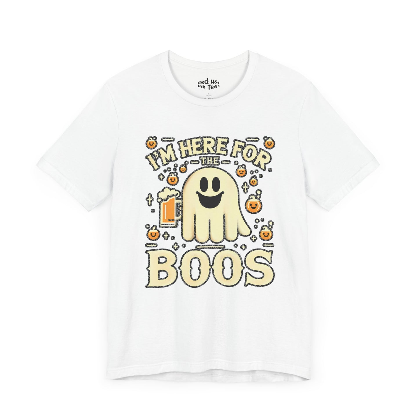 👻 "I'm Here for the Boos" Funny Halloween Ghost T-Shirt 🍻