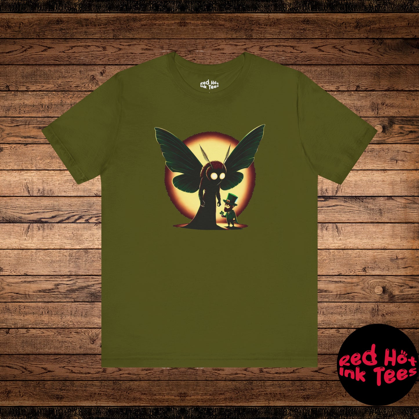 Mothman Meets a Leprechaun Tee