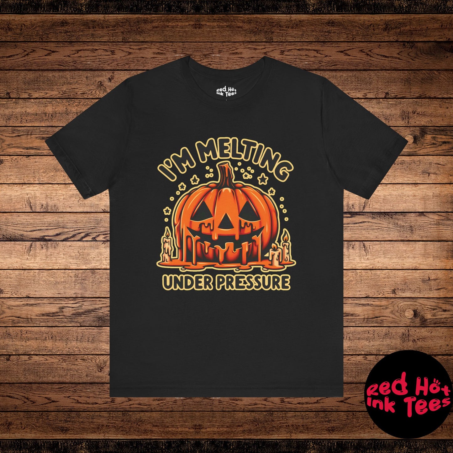 🎃🕯️ "I'm Melting Under Pressure" Funny Halloween Pumpkin T-Shirt 🕯️🎃