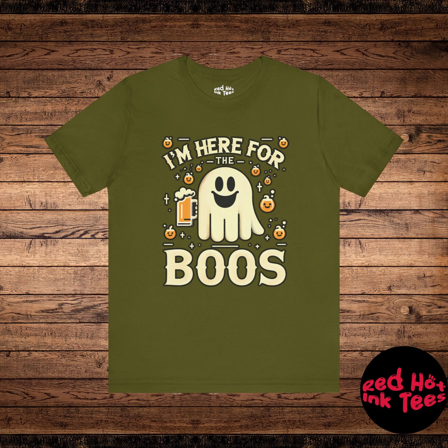 👻 "I'm Here for the Boos" Funny Halloween Ghost T-Shirt 🍻