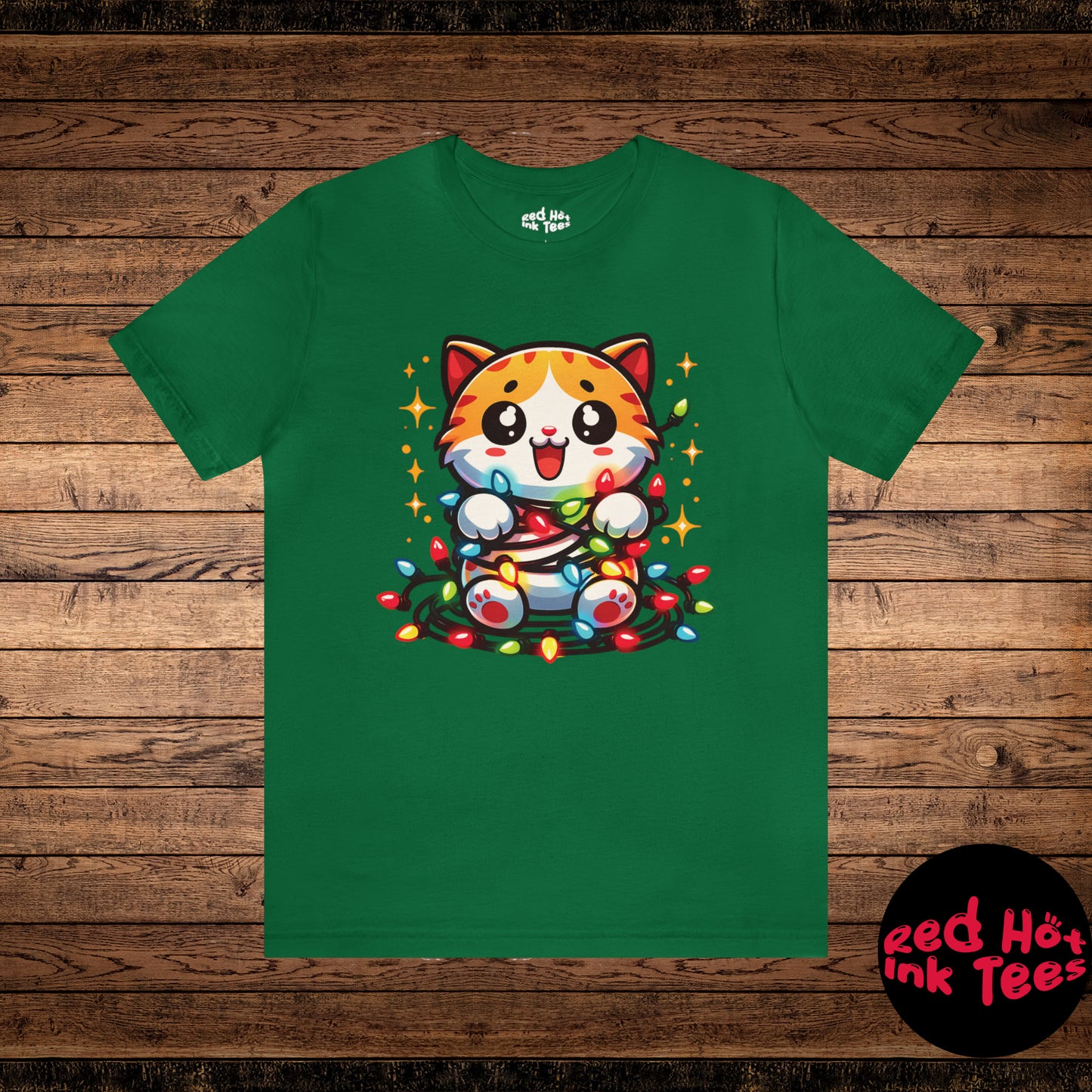 Cat Christmas Entanglement Tee