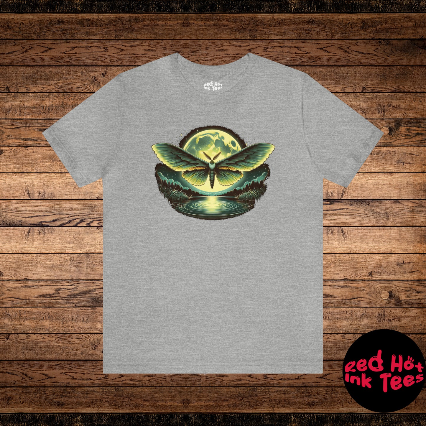 🌜 "Moonlit Pond Mothman Tee" 🦋