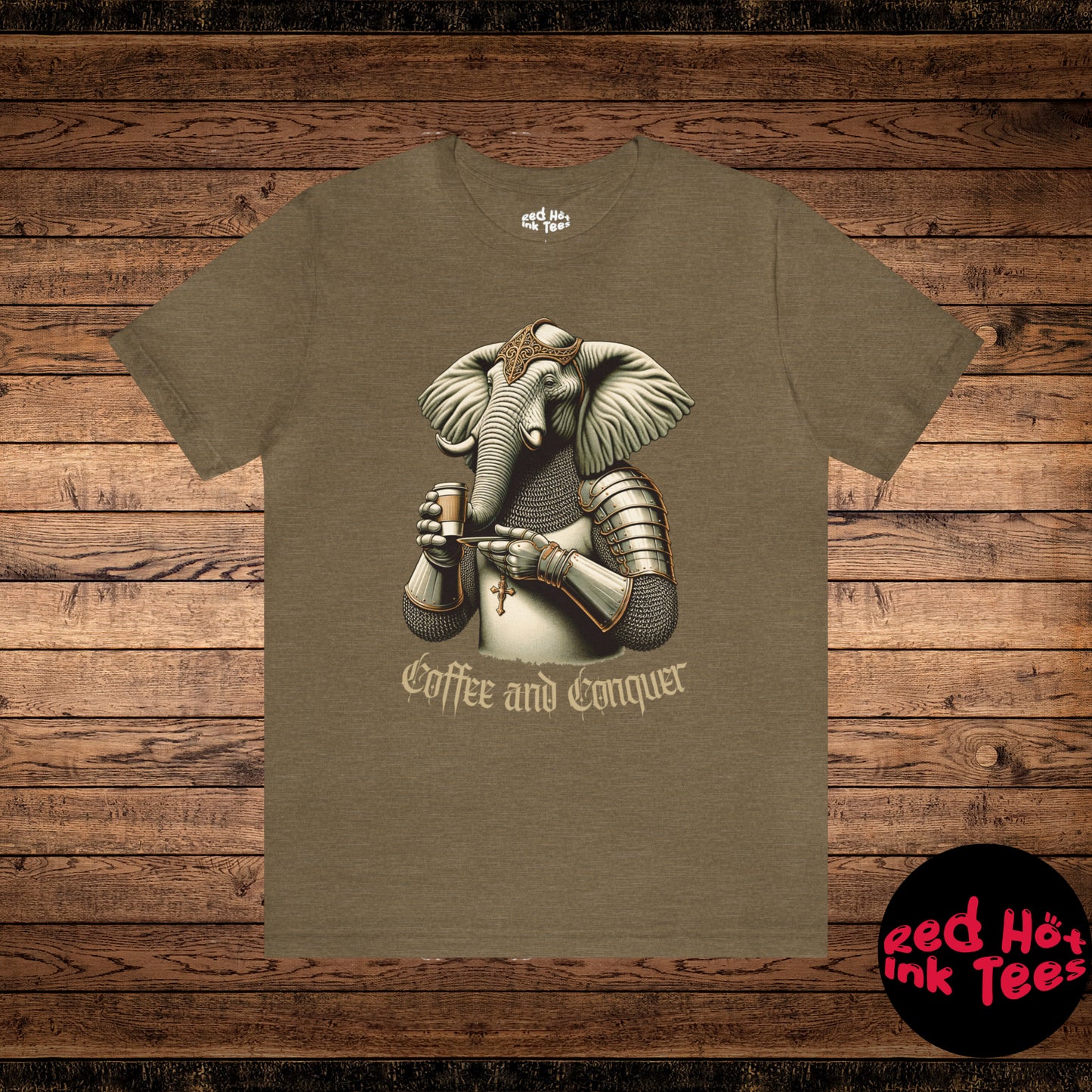 🐘 Coffee and Conquer Elephant Tee 🐘