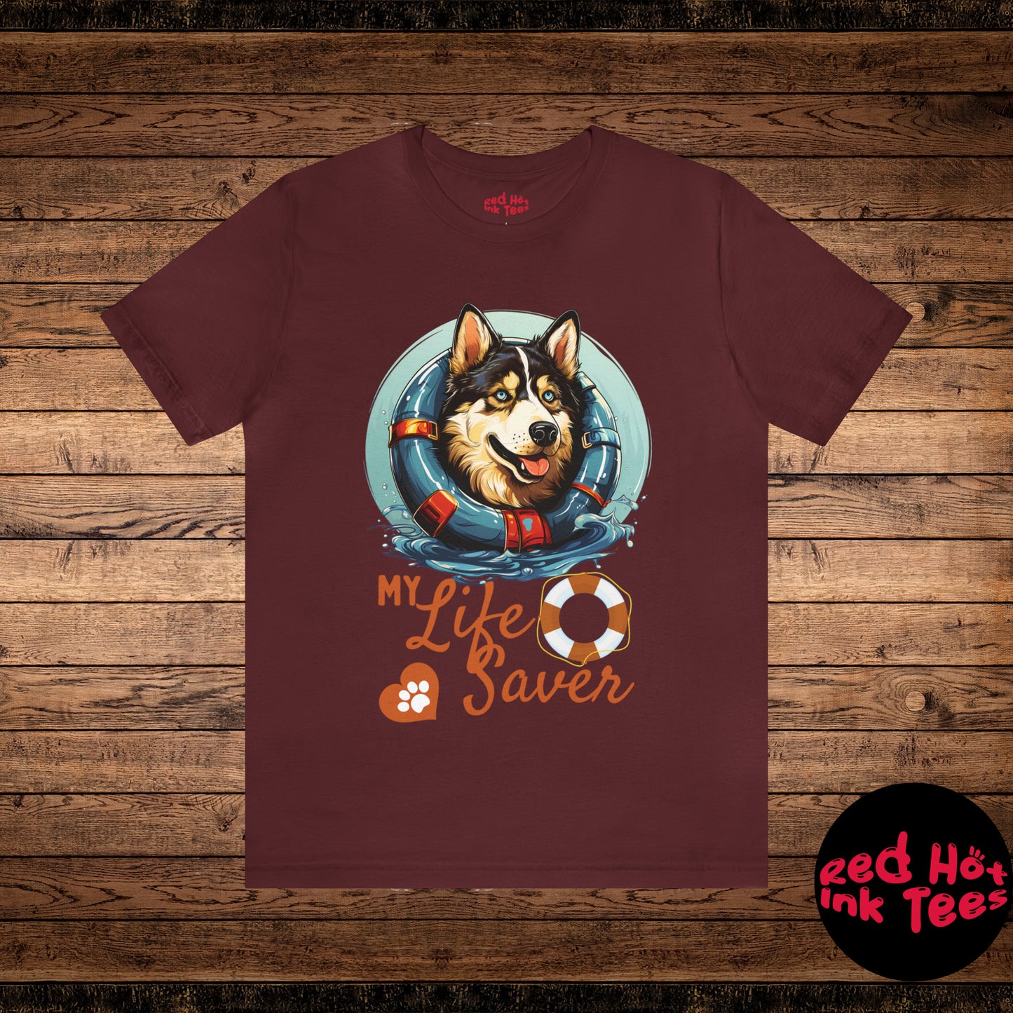 My Life Saver Siberian Husky Dog Tee