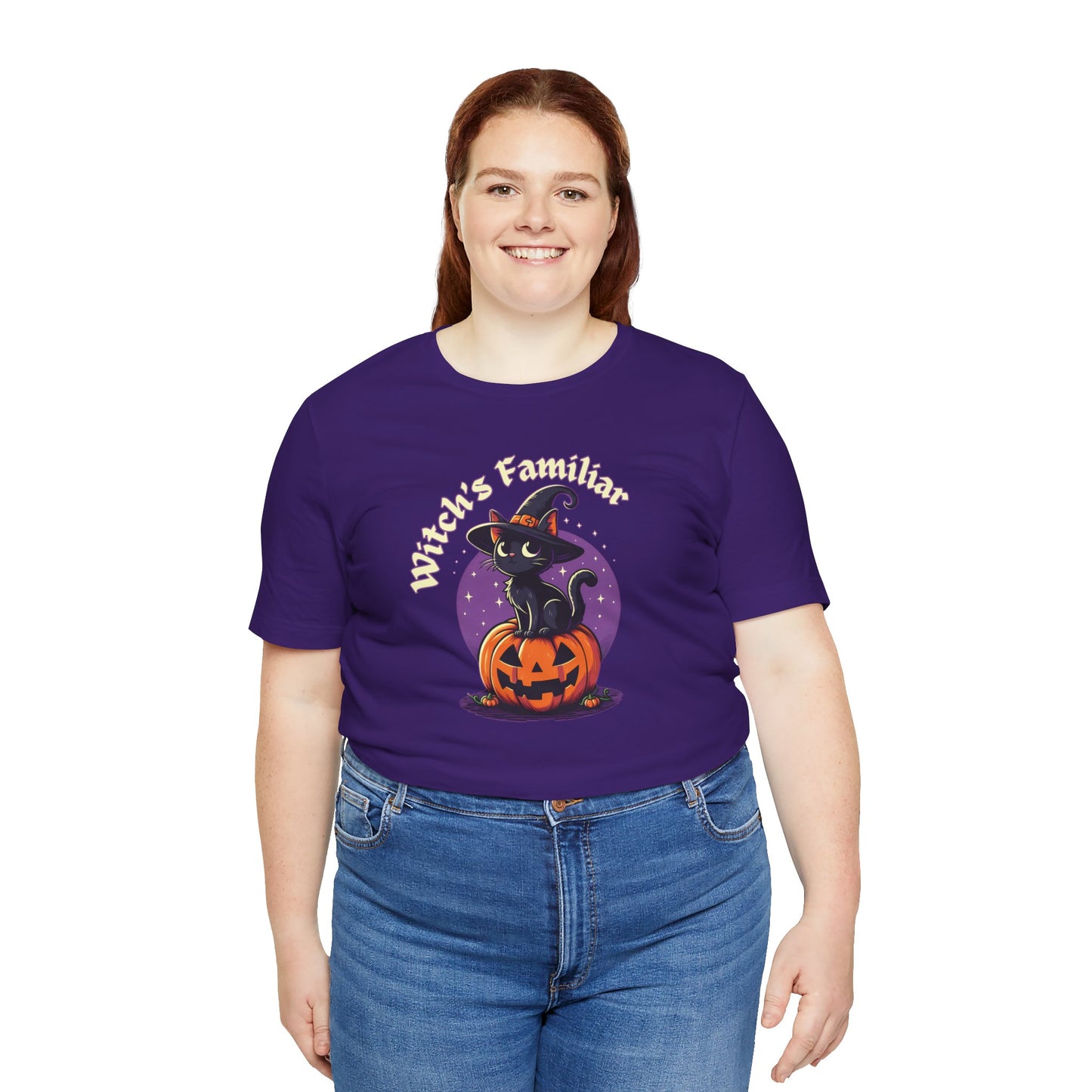 🐾🎃 "Witch's Familiar" Cute Black Cat and Pumpkin Halloween T-Shirt 🧙‍♀️🐱