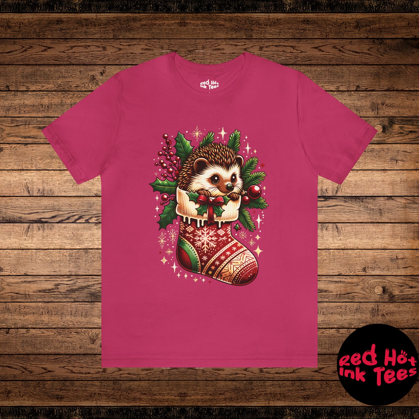 🦔 "Hedgehog Stocking Tee" 🎄