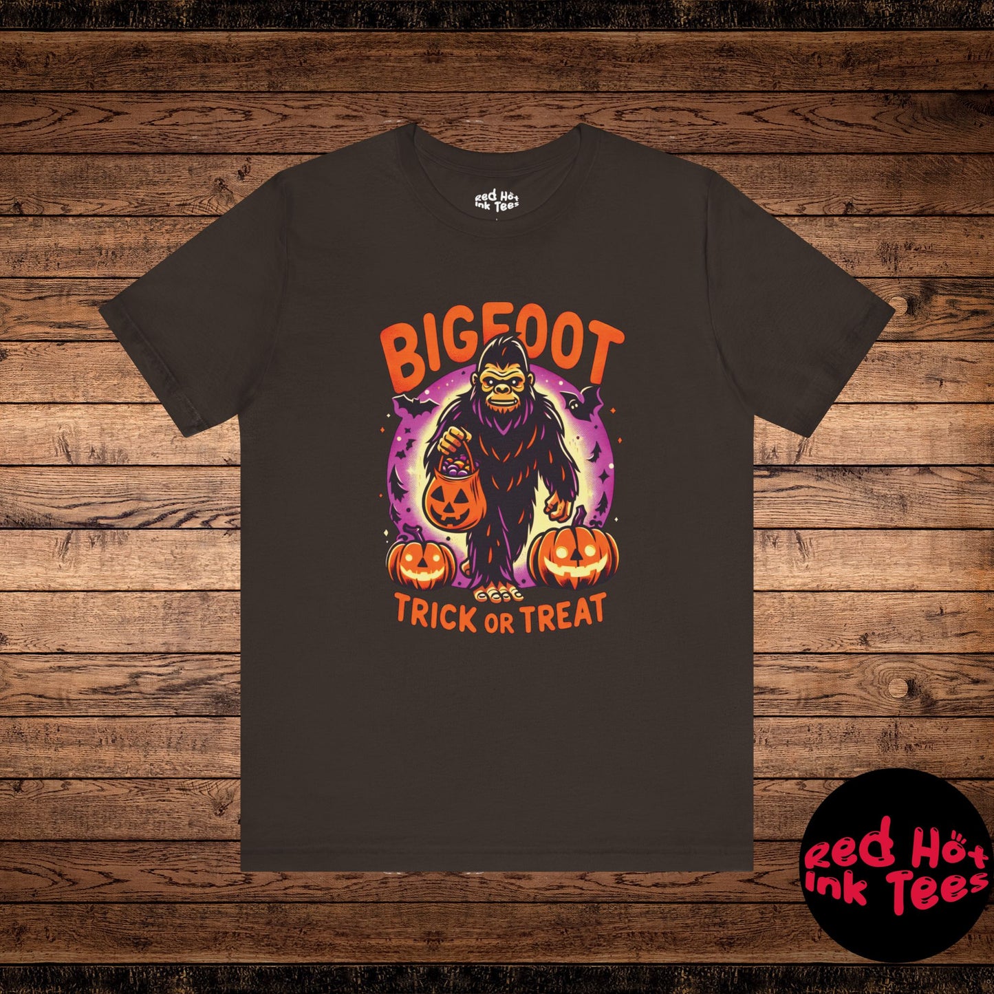 🦶🎃 "Bigfoot Trick or Treat" Fun Halloween T-Shirt 🍬🌙