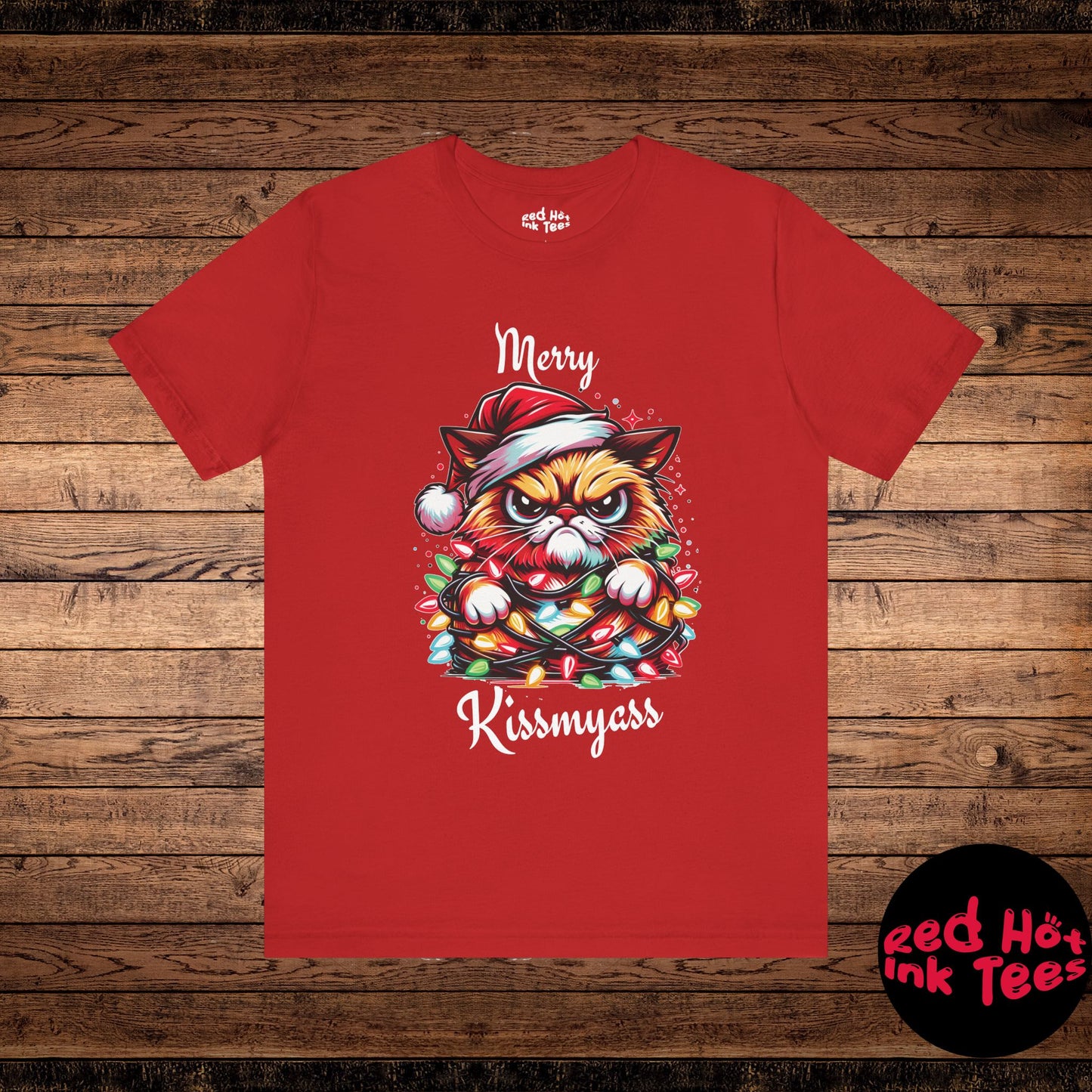 Merry Kissmyass Cat Tee