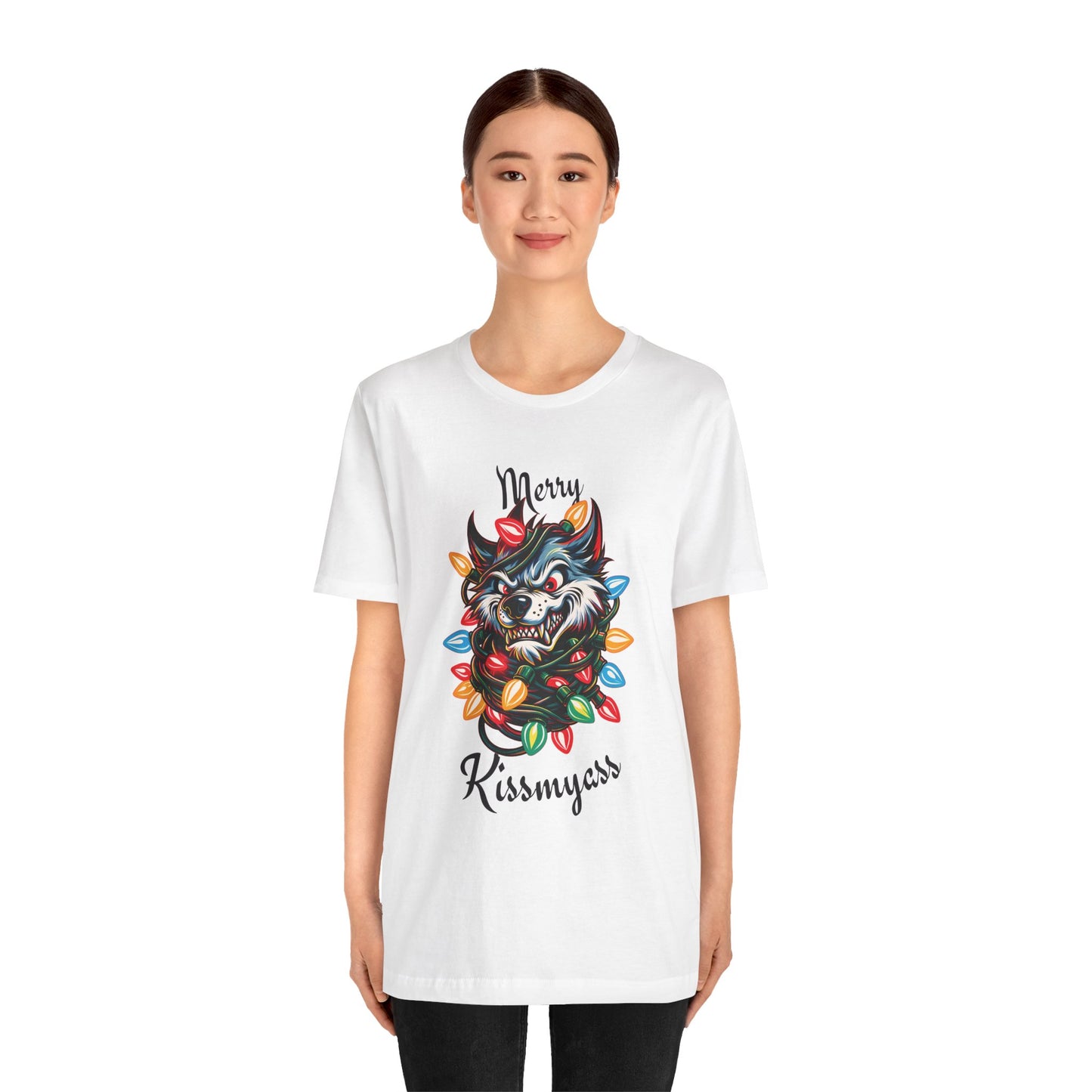 Merry Kissmyass Wolf Tee