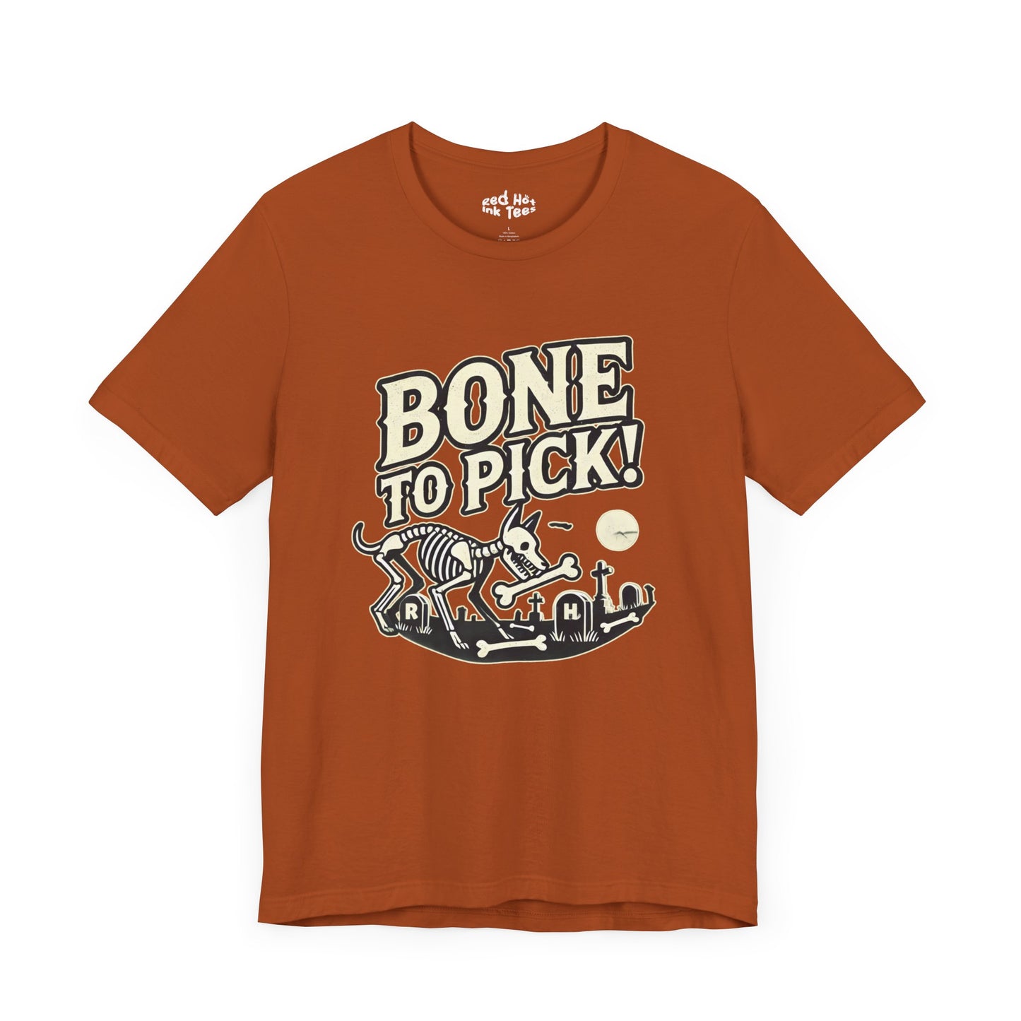 💀🐾 "Bone to Pick" Spooky Skeleton Dog Halloween T-Shirt 🎃🐶