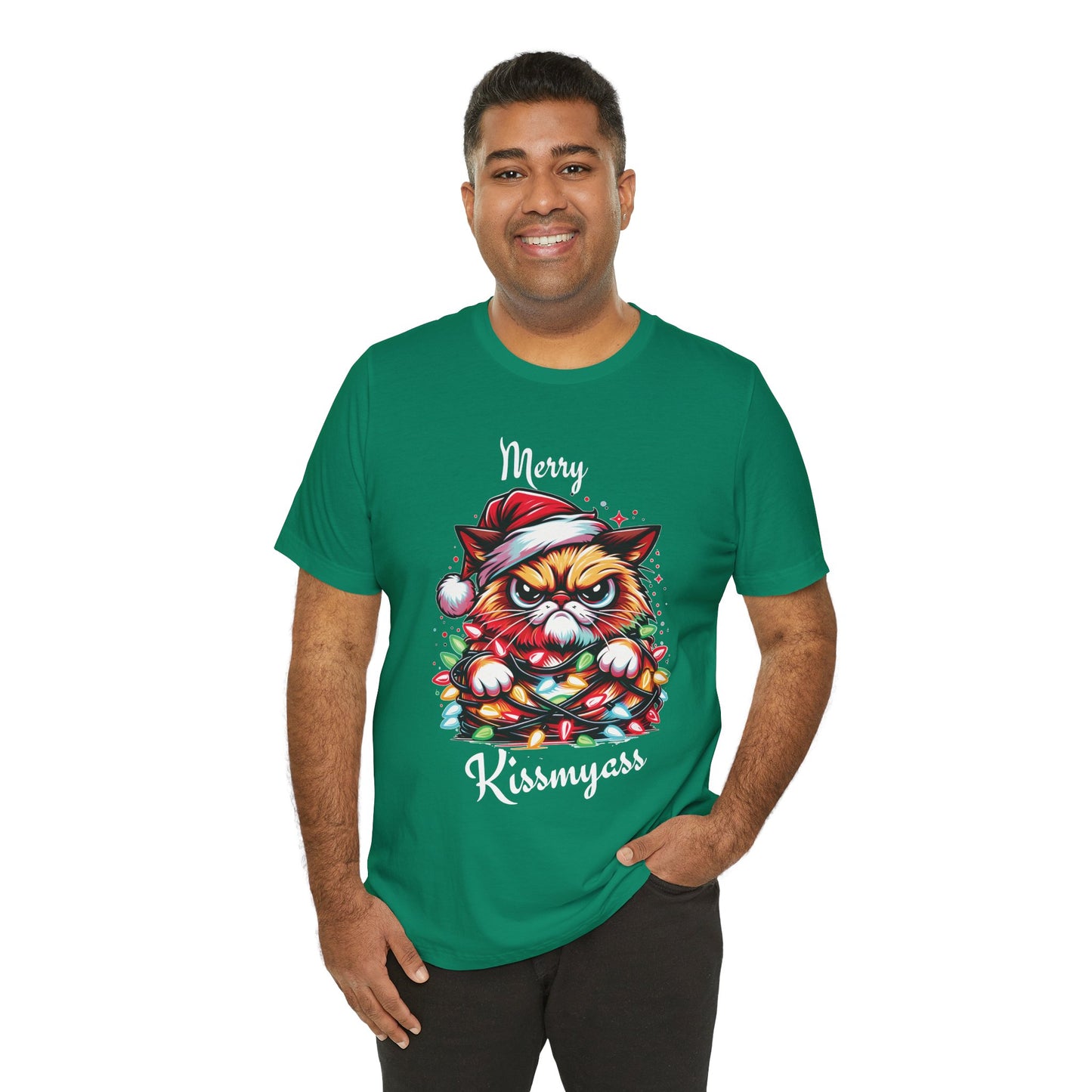 Merry Kissmyass Cat Tee