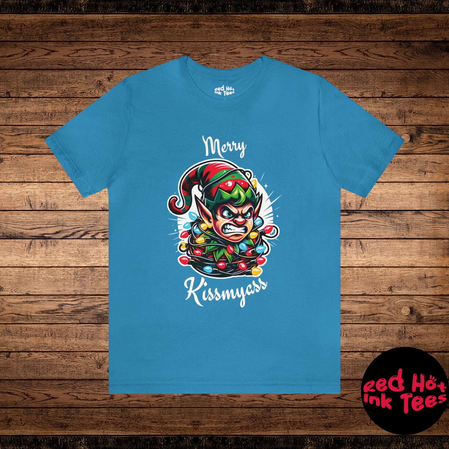 Merry Kissmyass Elf Tee