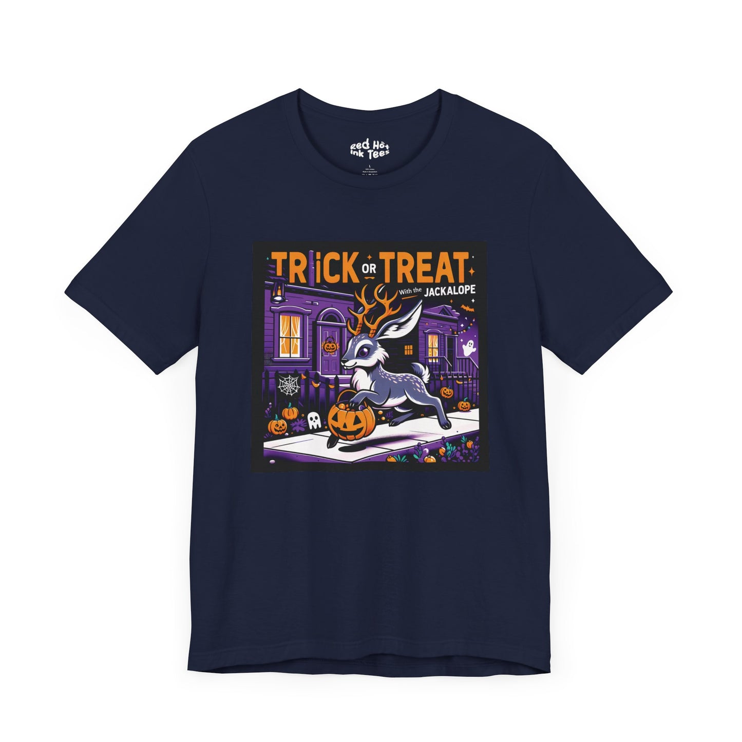 🎃🦌 "Trick or Treat with the Jackalope" Fun Halloween T-Shirt 🍬🎃