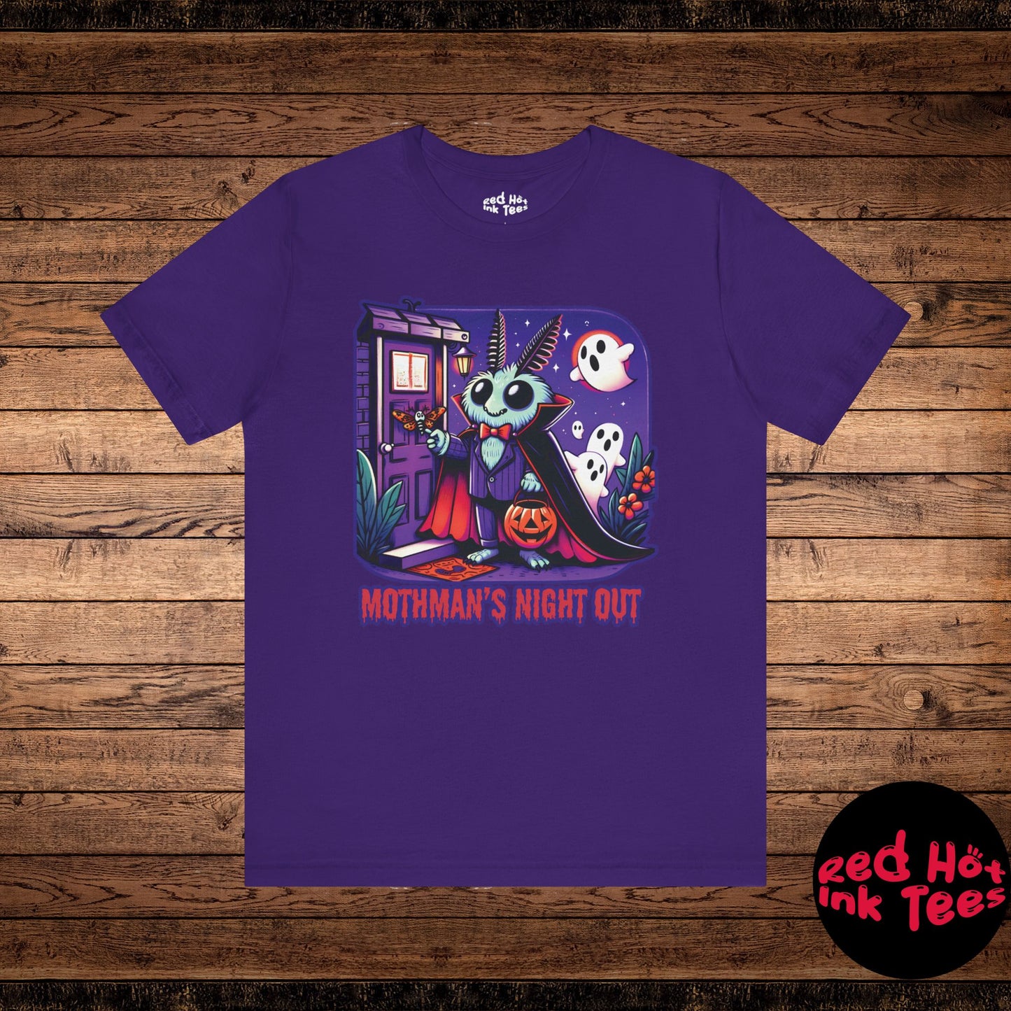 🦋🎃 "Mothman's Night Out" Cute Halloween T-Shirt 👻🦇