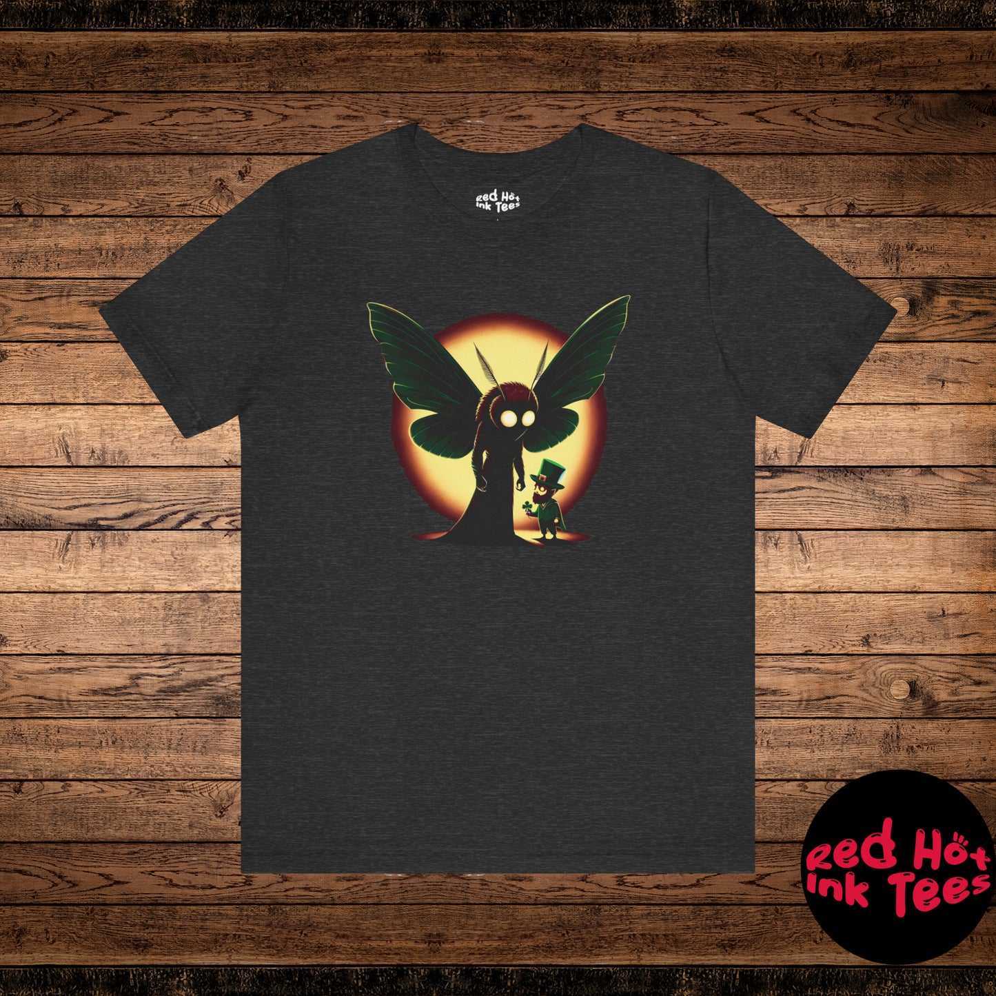 Mothman Meets a Leprechaun Tee