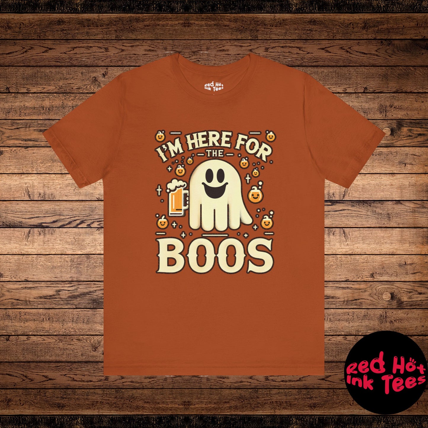 👻 "I'm Here for the Boos" Funny Halloween Ghost T-Shirt 🍻