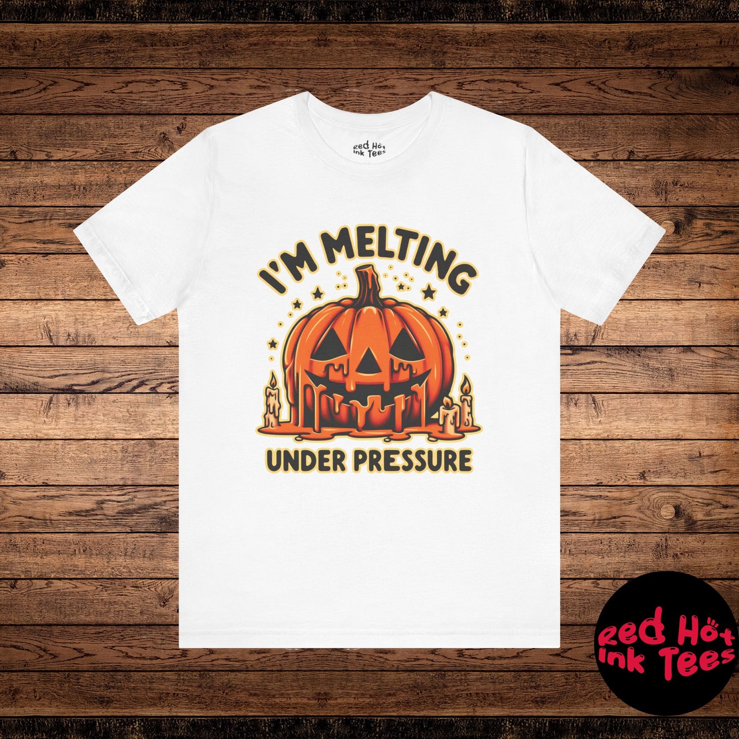 🎃🕯️ "I'm Melting Under Pressure" Funny Halloween Pumpkin T-Shirt 🕯️🎃