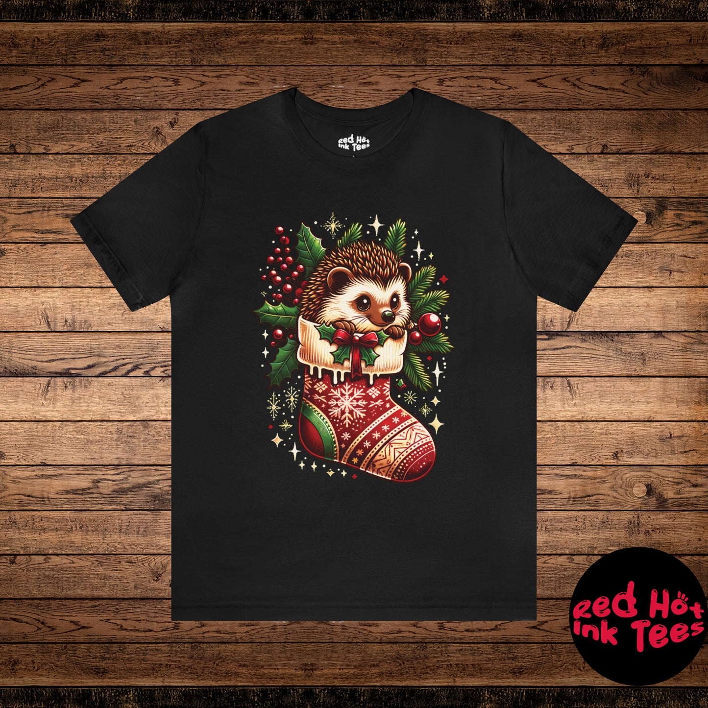 🦔 "Hedgehog Stocking Tee" 🎄