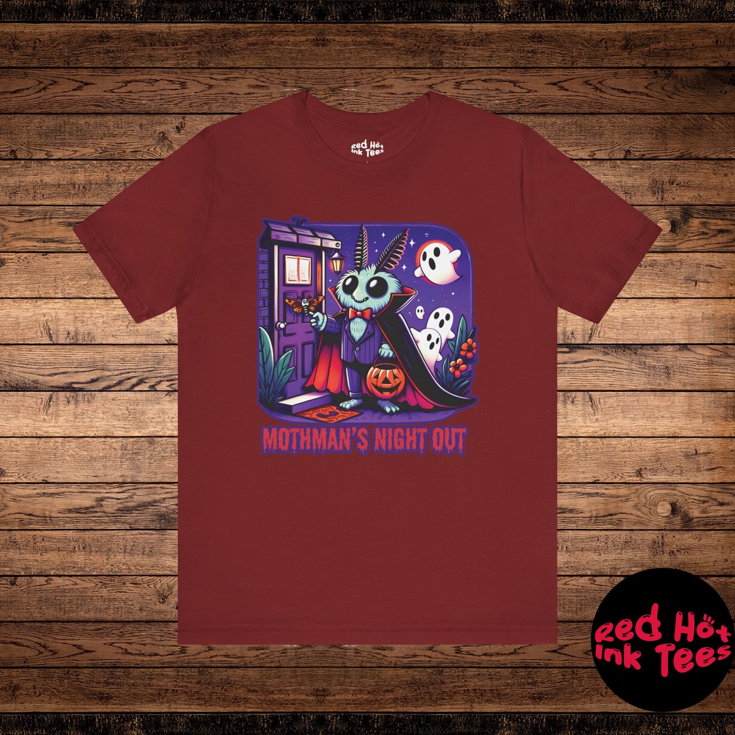 🦋🎃 "Mothman's Night Out" Cute Halloween T-Shirt 👻🦇