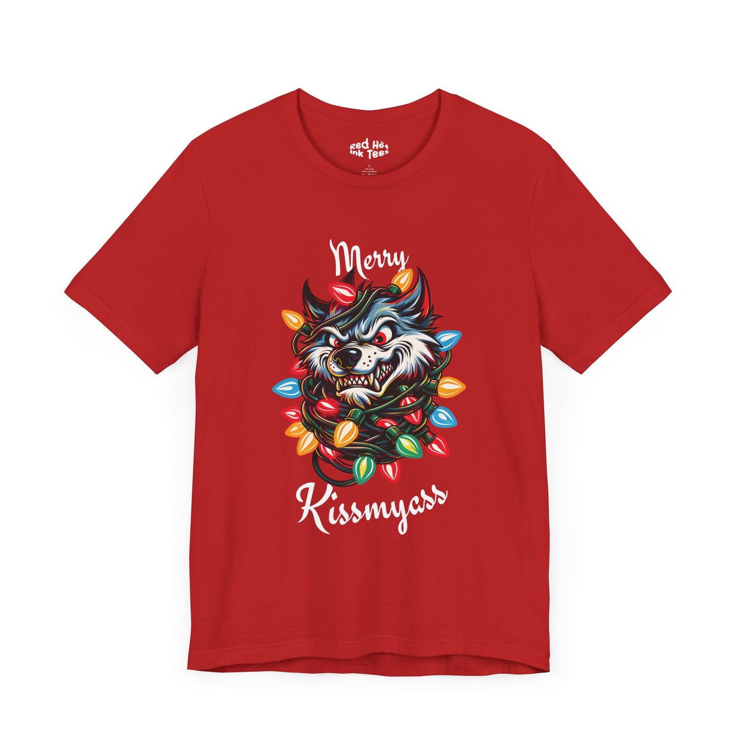 Merry Kissmyass Wolf Tee