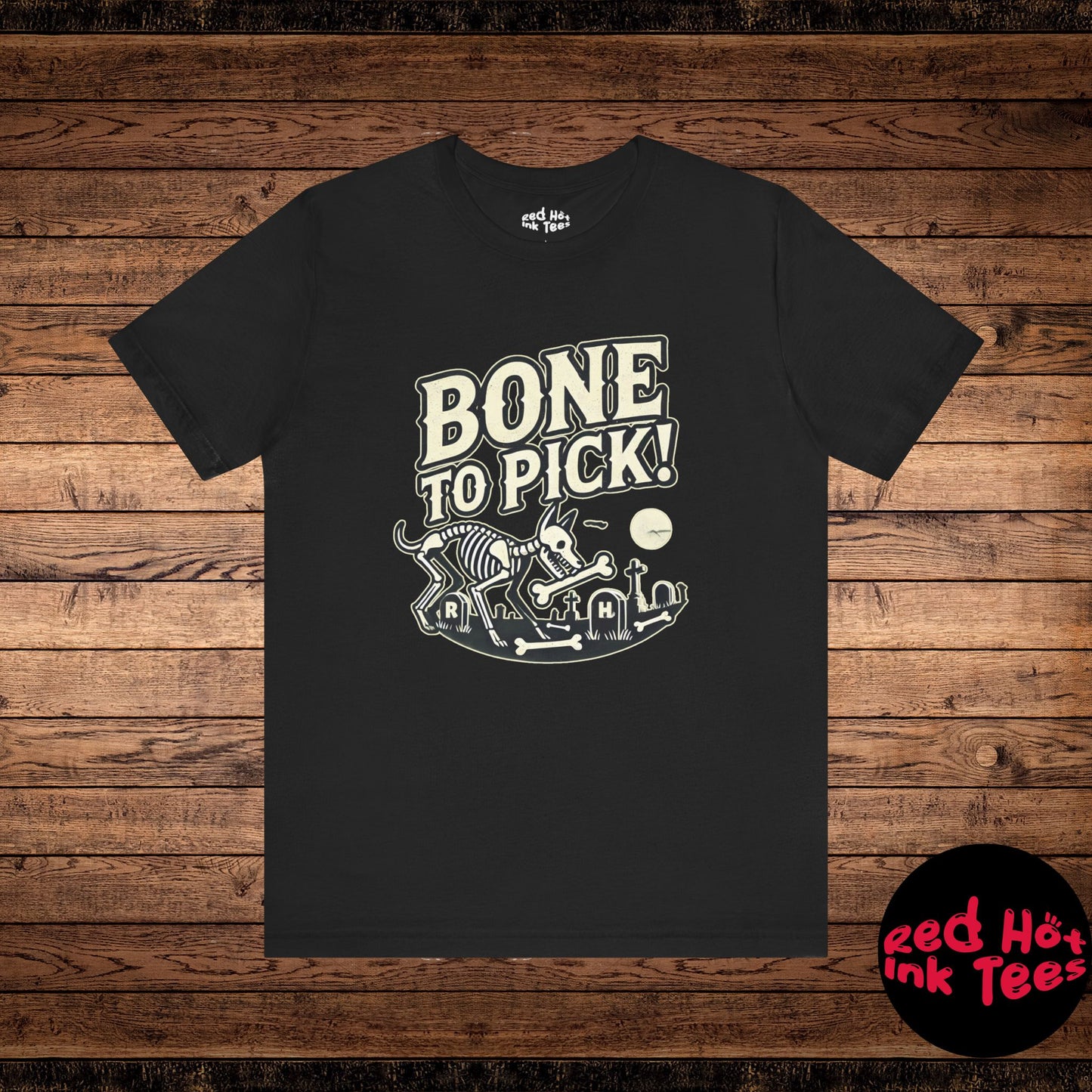 💀🐾 "Bone to Pick" Spooky Skeleton Dog Halloween T-Shirt 🎃🐶