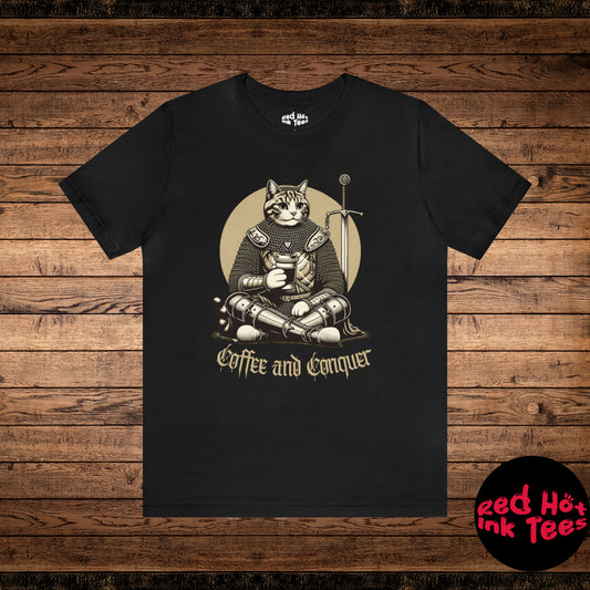 🐱☕️ Coffee and Conquer Cat Tee ☕️🐱