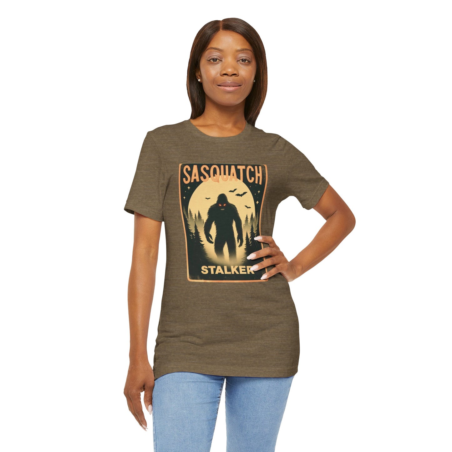 🦶🌕 "Sasquatch Stalker" Vintage Halloween Forest T-Shirt 🌲✨