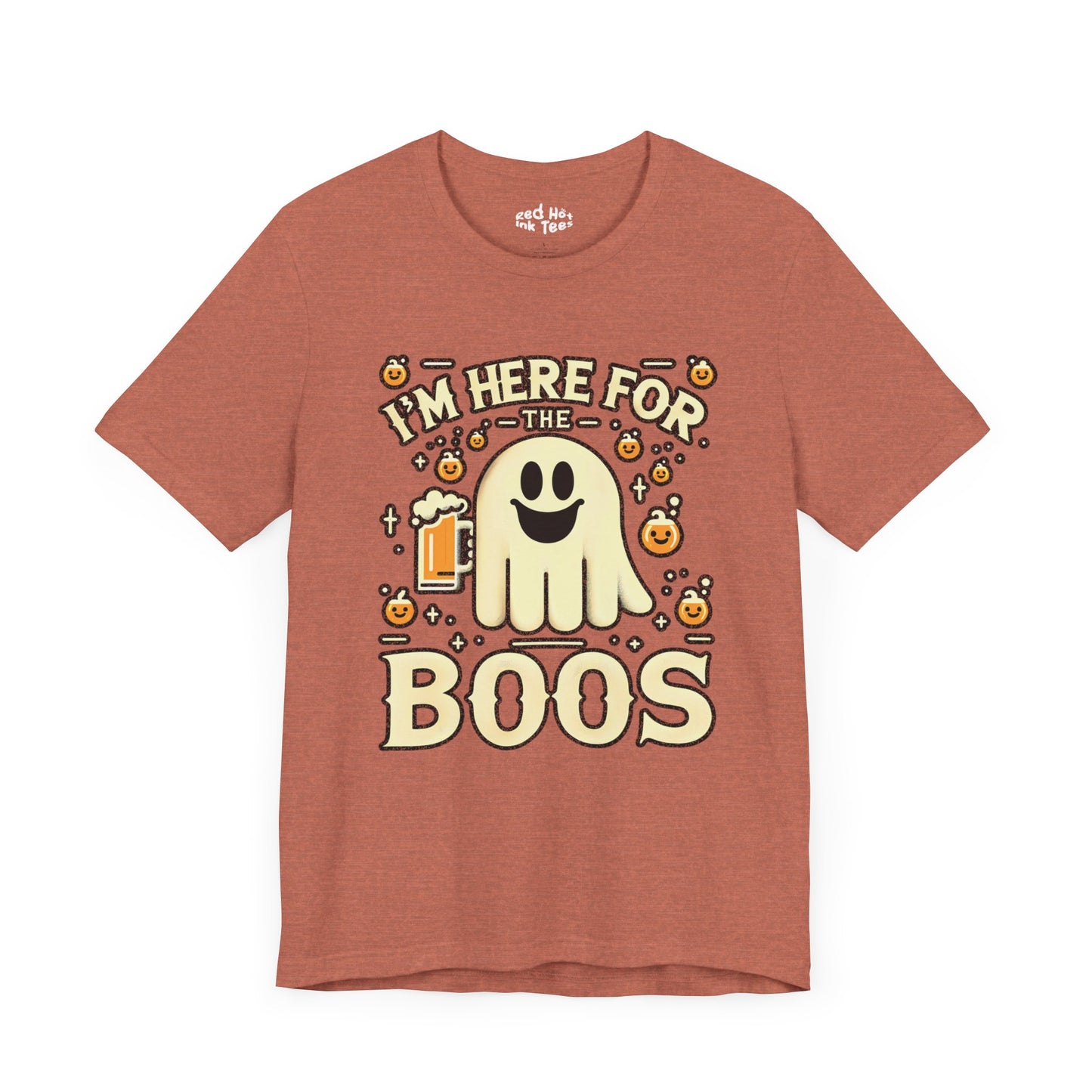 👻 "I'm Here for the Boos" Funny Halloween Ghost T-Shirt 🍻