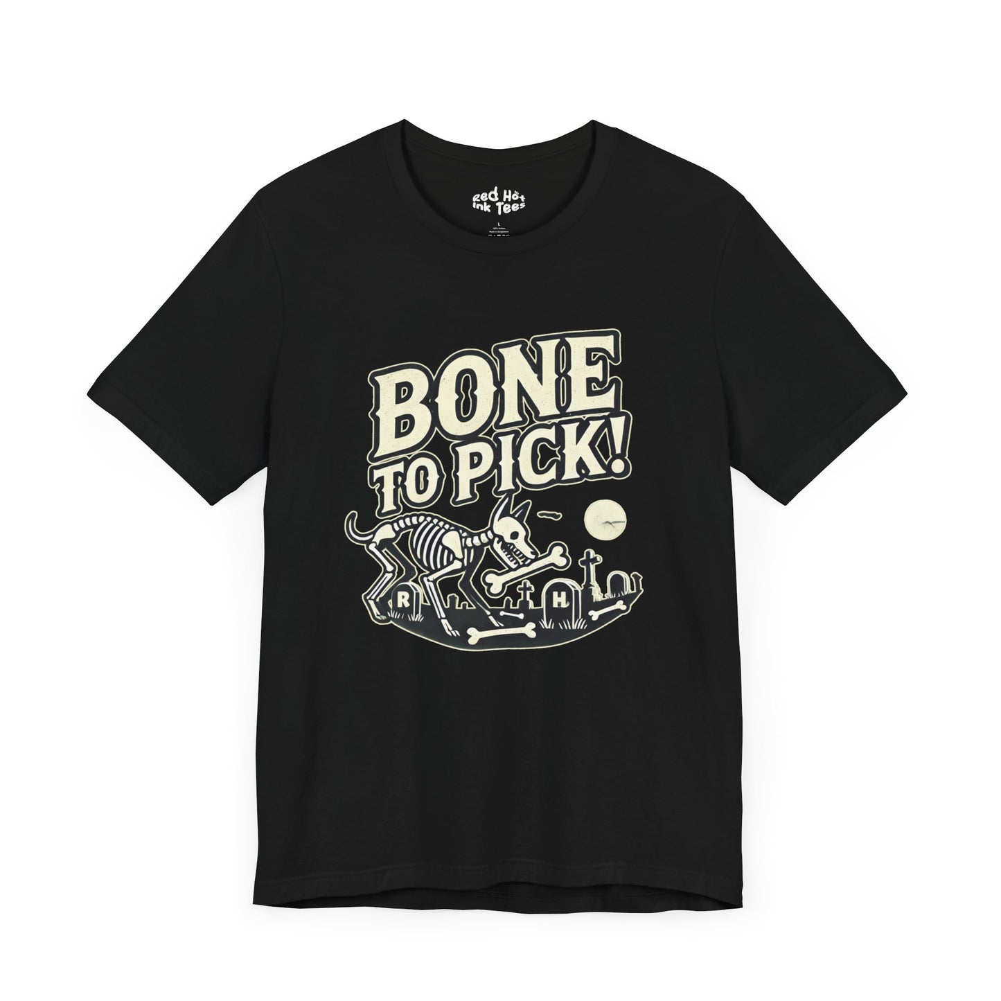 💀🐾 "Bone to Pick" Spooky Skeleton Dog Halloween T-Shirt 🎃🐶