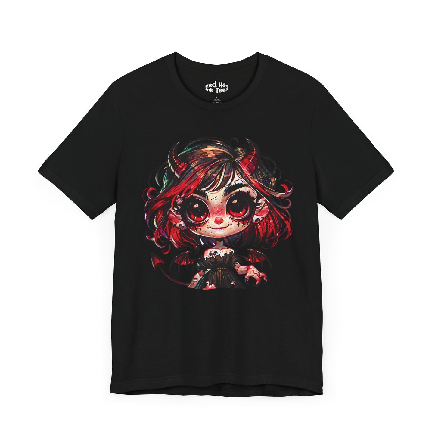 😈 Cute Demon Girl Dark Fantasy Halloween T-Shirt 🎃