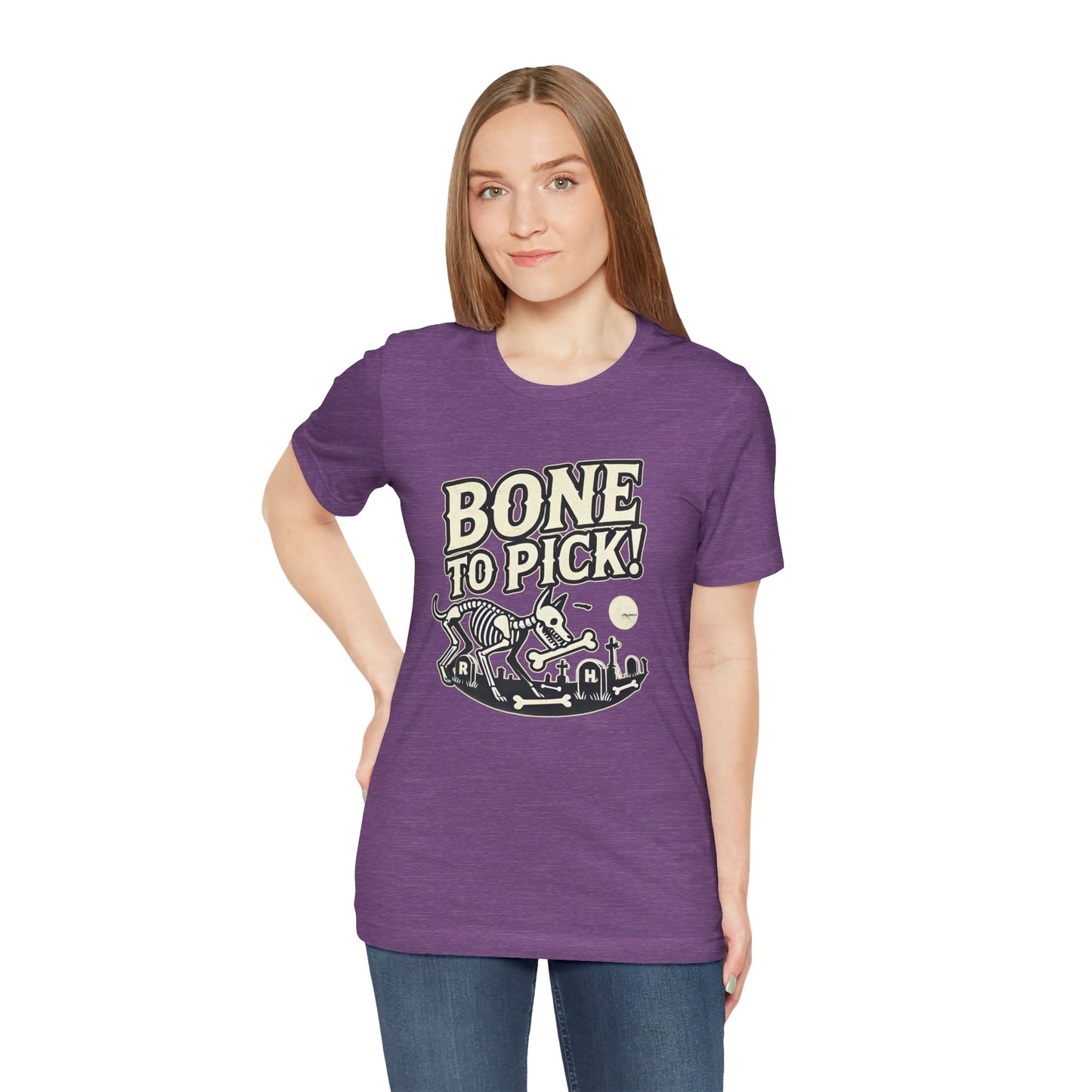 💀🐾 "Bone to Pick" Spooky Skeleton Dog Halloween T-Shirt 🎃🐶