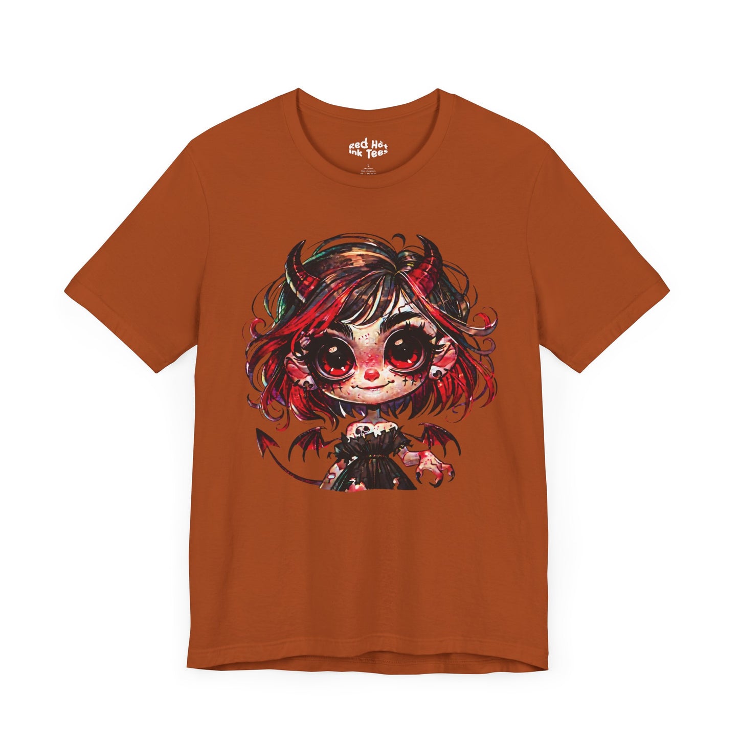 😈 Cute Demon Girl Dark Fantasy Halloween T-Shirt 🎃