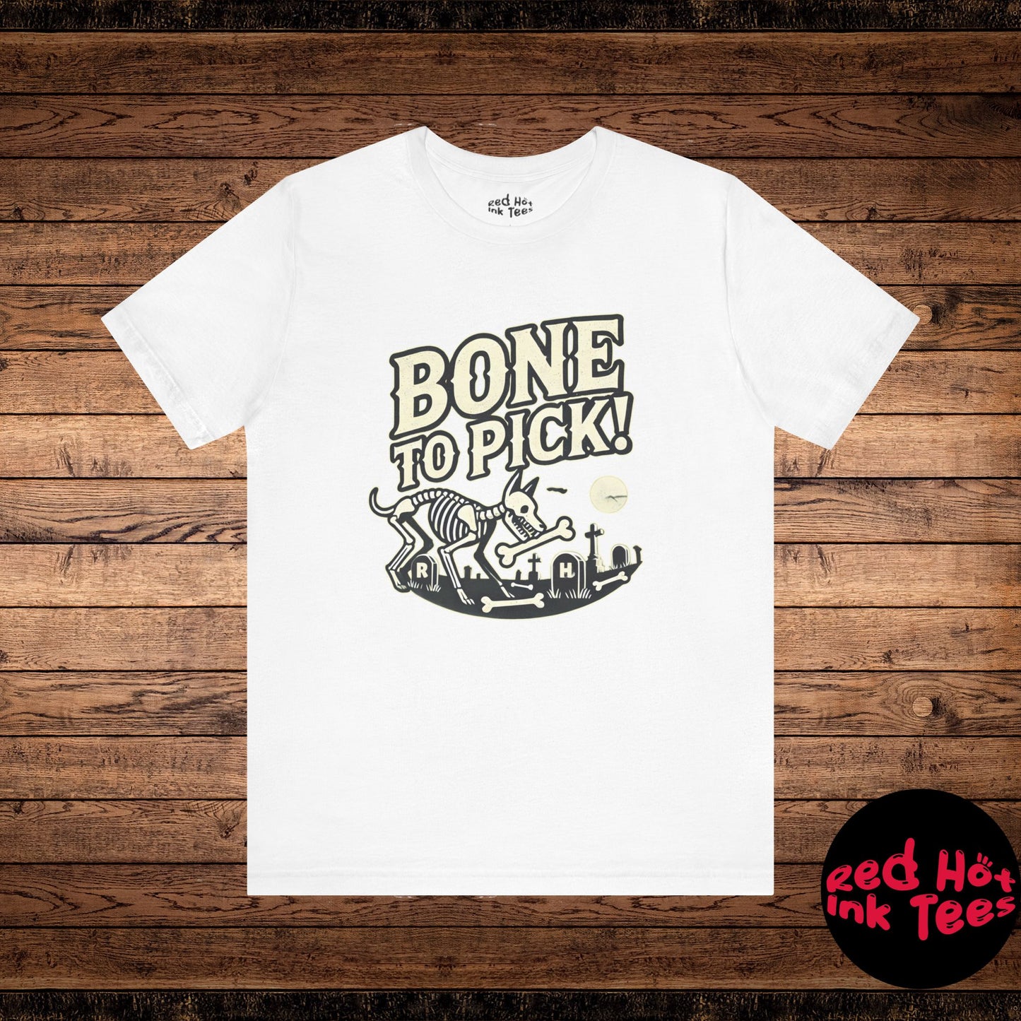 💀🐾 "Bone to Pick" Spooky Skeleton Dog Halloween T-Shirt 🎃🐶