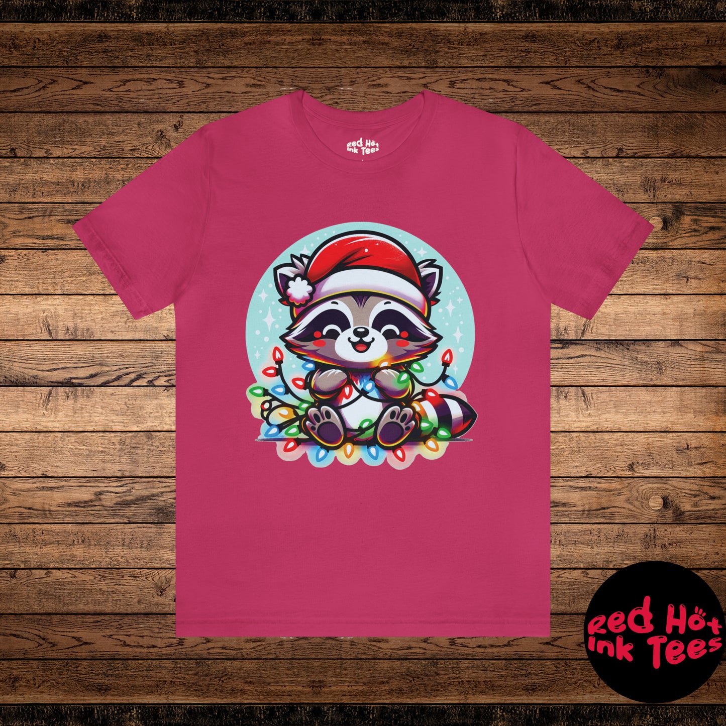 Raccoon Christmas Entanglement Tee