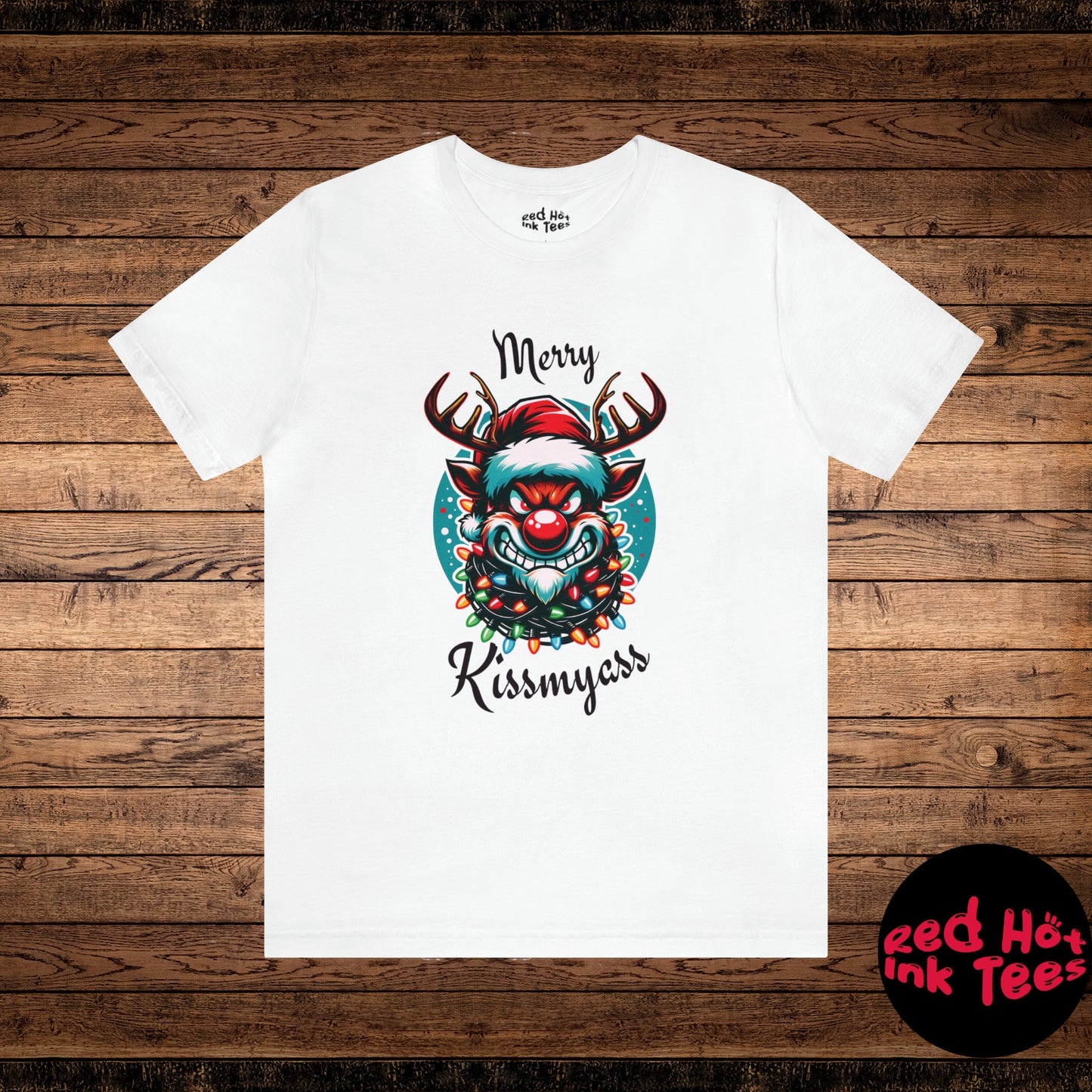 Merry Kissmyass Reindeer Tee