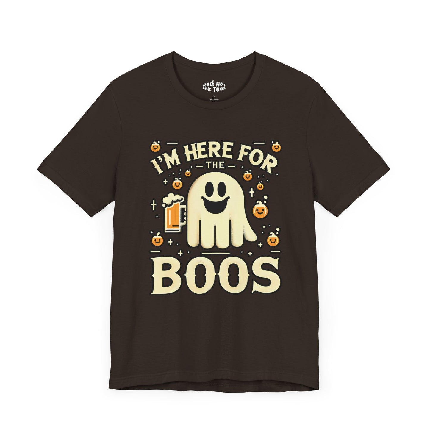 👻 "I'm Here for the Boos" Funny Halloween Ghost T-Shirt 🍻