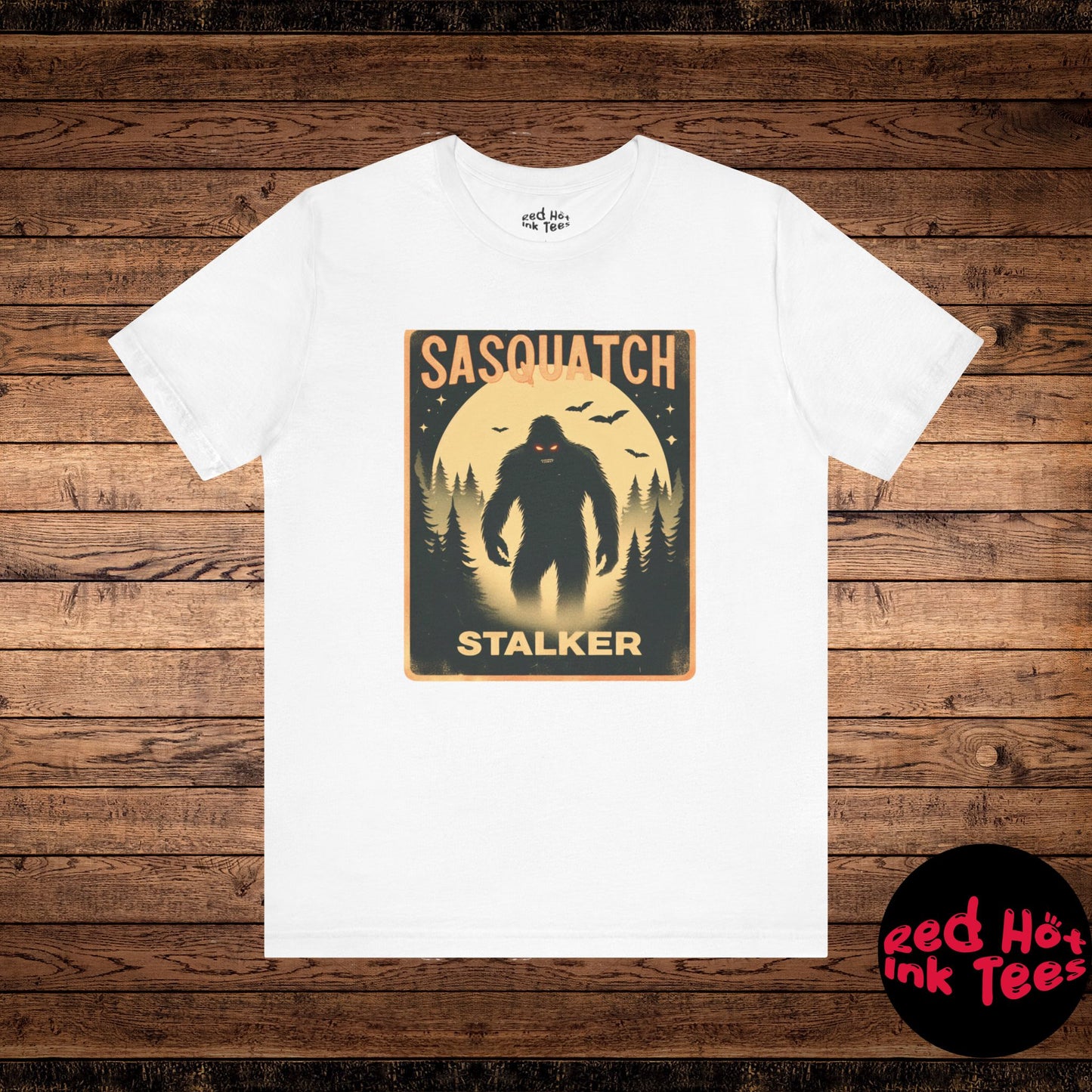 🦶🌕 "Sasquatch Stalker" Vintage Halloween Forest T-Shirt 🌲✨