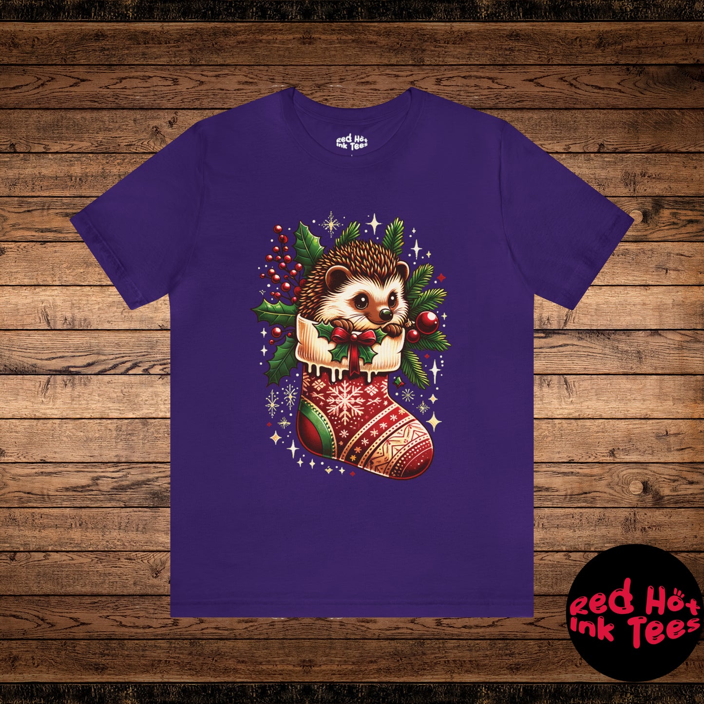 🦔 "Hedgehog Stocking Tee" 🎄